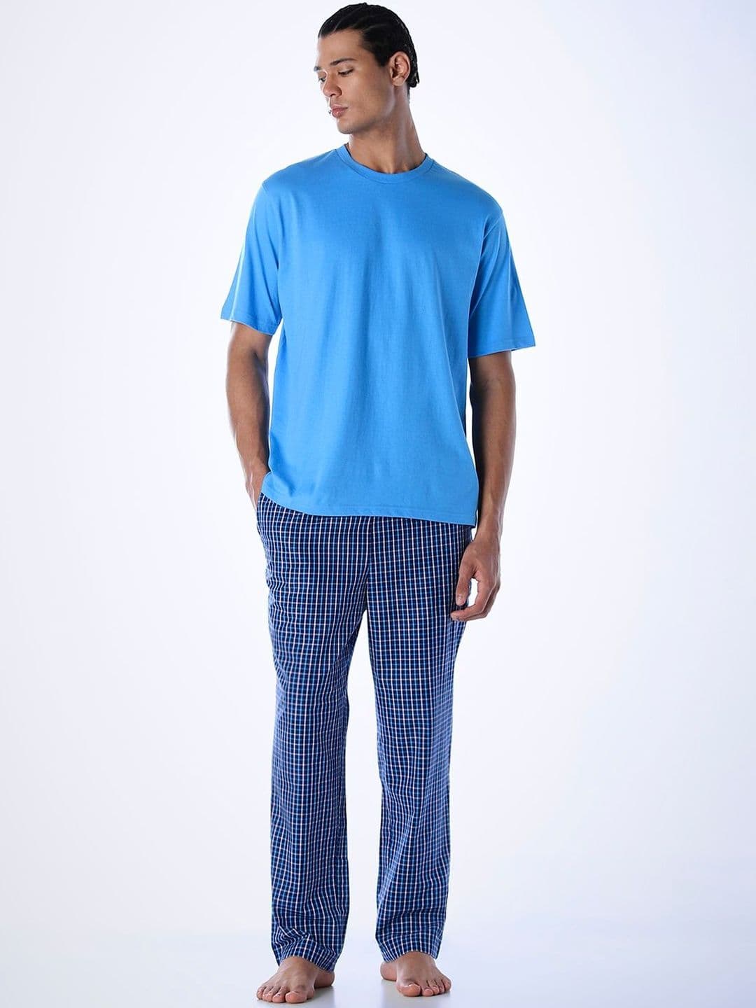 Jack & Jones Men Round Neck Short Sleeves Pure Cotton Night suit - view 1