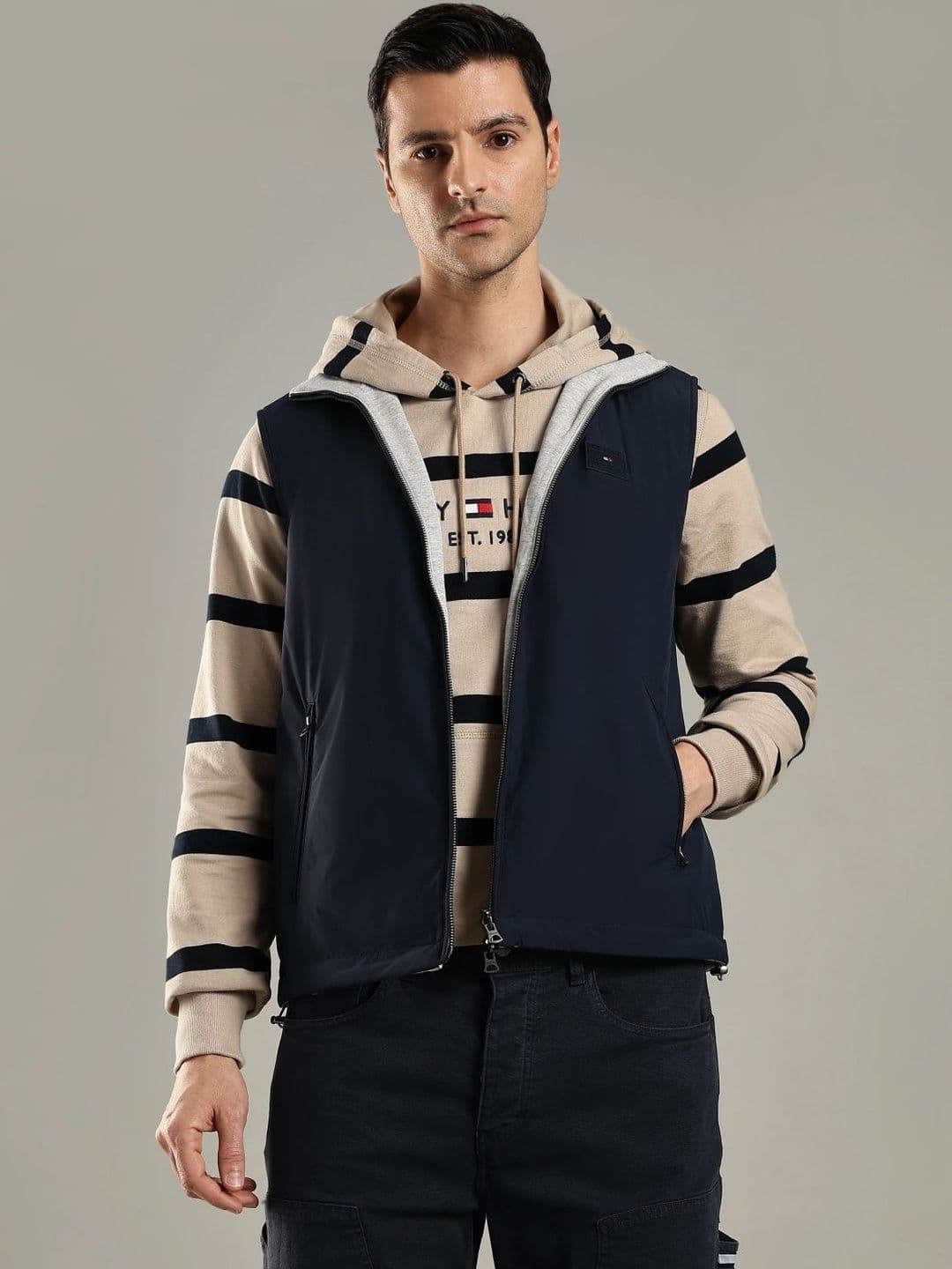 Tommy Hilfiger Mock Collar Sleeveless Tailored Jacket - view 1