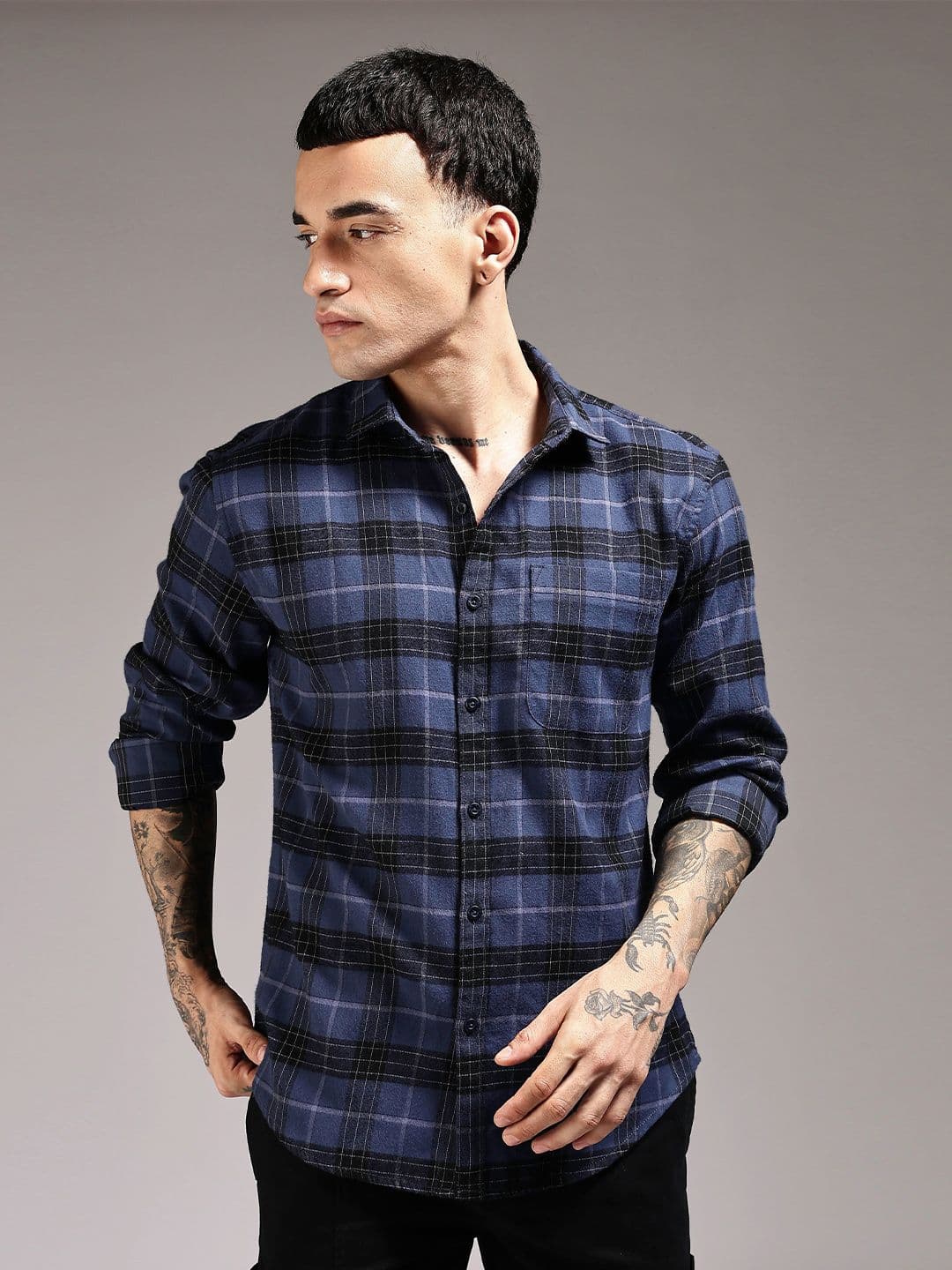 HERE&NOW Men Tartan Checks Checked Casual Shirt - view 1