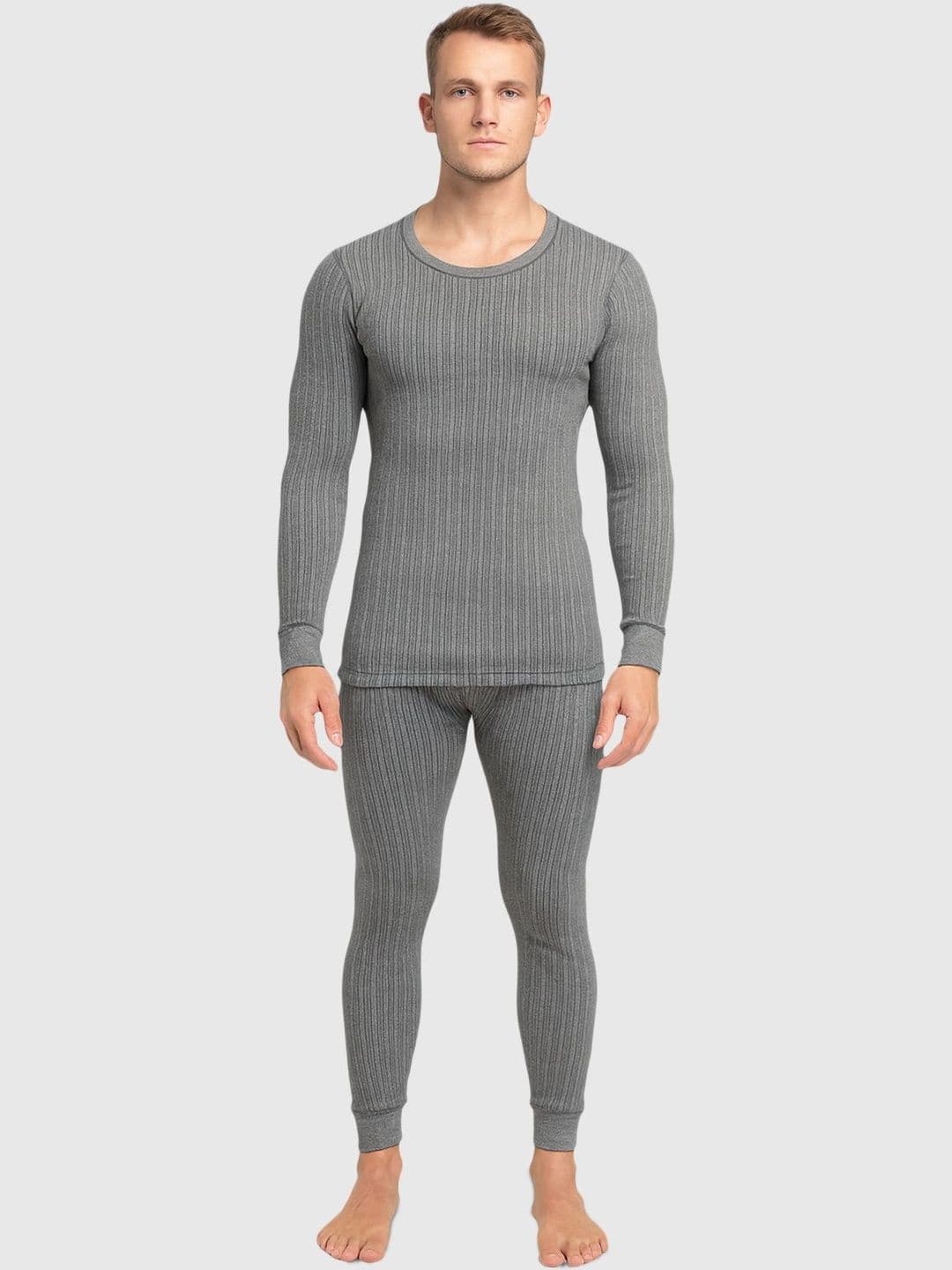 Lux Cozi Men Ribbed Round Neck Thermal Set - view 1