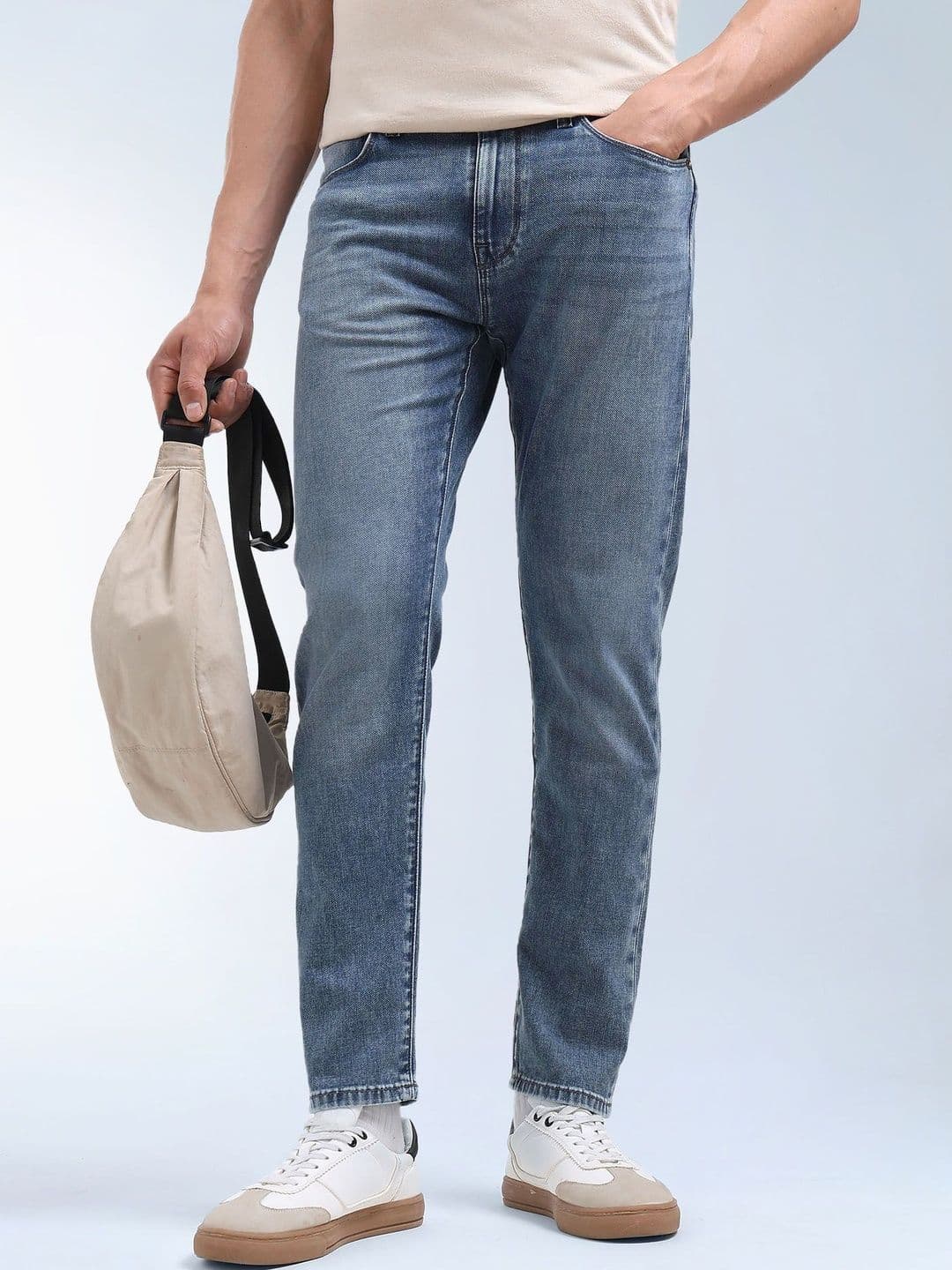 Flying Machine Men Tapered Fit Mid-Rise Stretchable Jeans - view 1