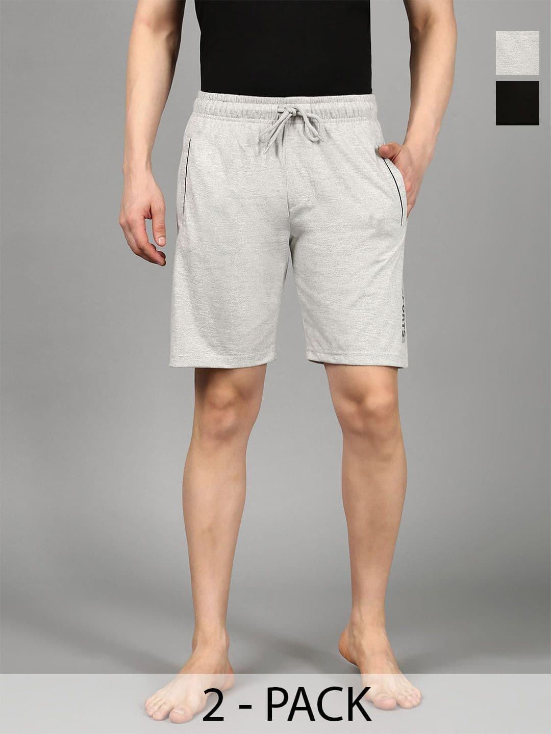 The Roadster Lifestyle Co. Men Pack Of 2 Pure Cotton Breathable Lounge Shorts - view 1