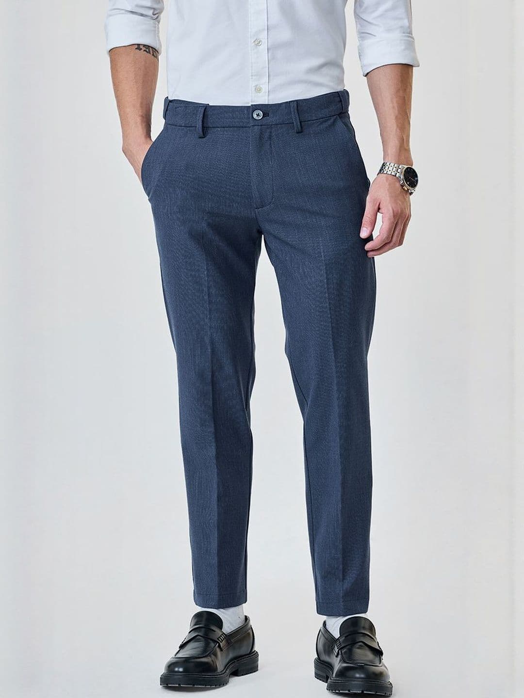 Snitch Men Mid-Rise Slim Fit Formal Trousers - view 1