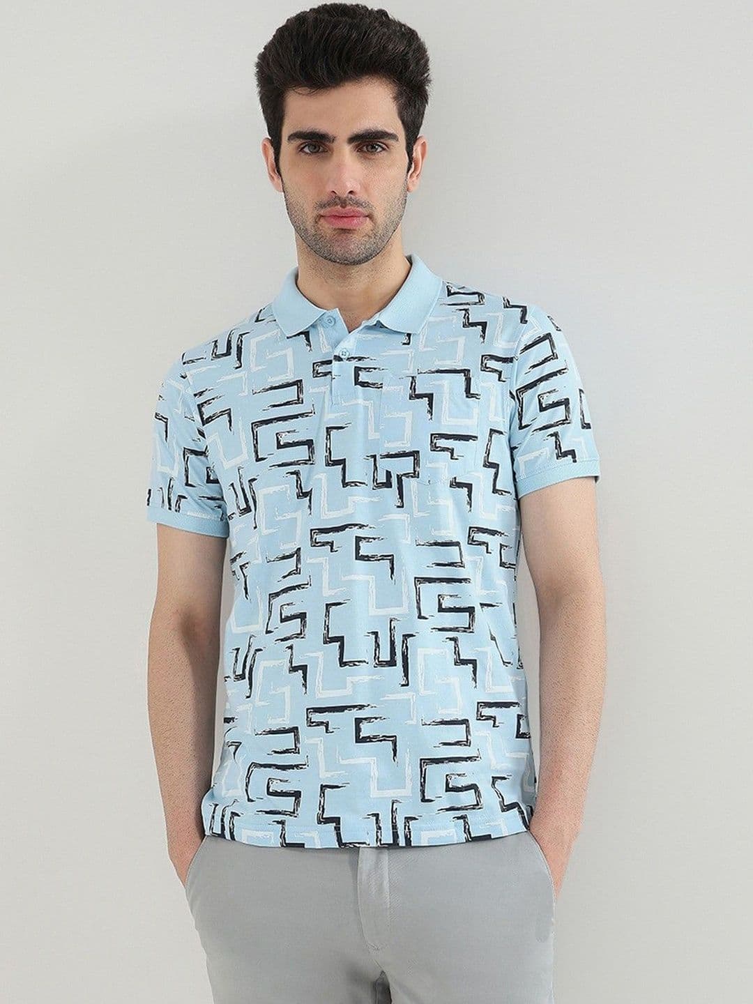 Parx Men Printed Polo Collar T-shirt - view 1
