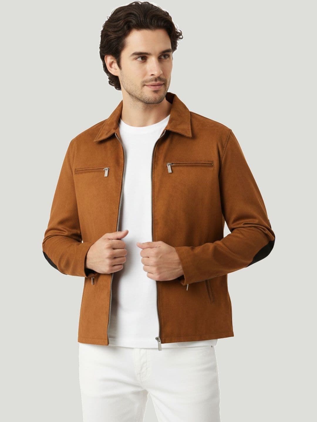 Leather Retail Suede Patchwork Tailored Jacket - view 1