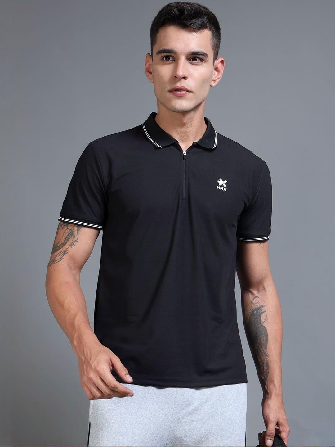 HRX by Hrithik Roshan Men Brand Logo Polo Collar T-shirt - view 1