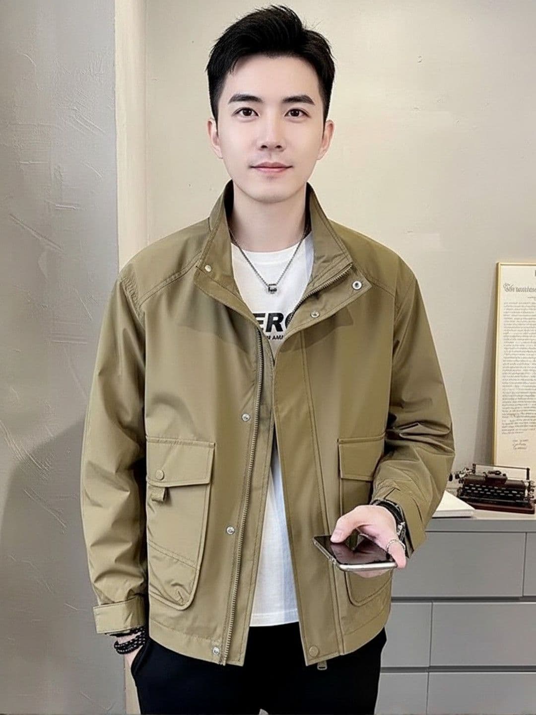 HERE&NOW Mock Collar Windcheater Tailored Jacket - view 1