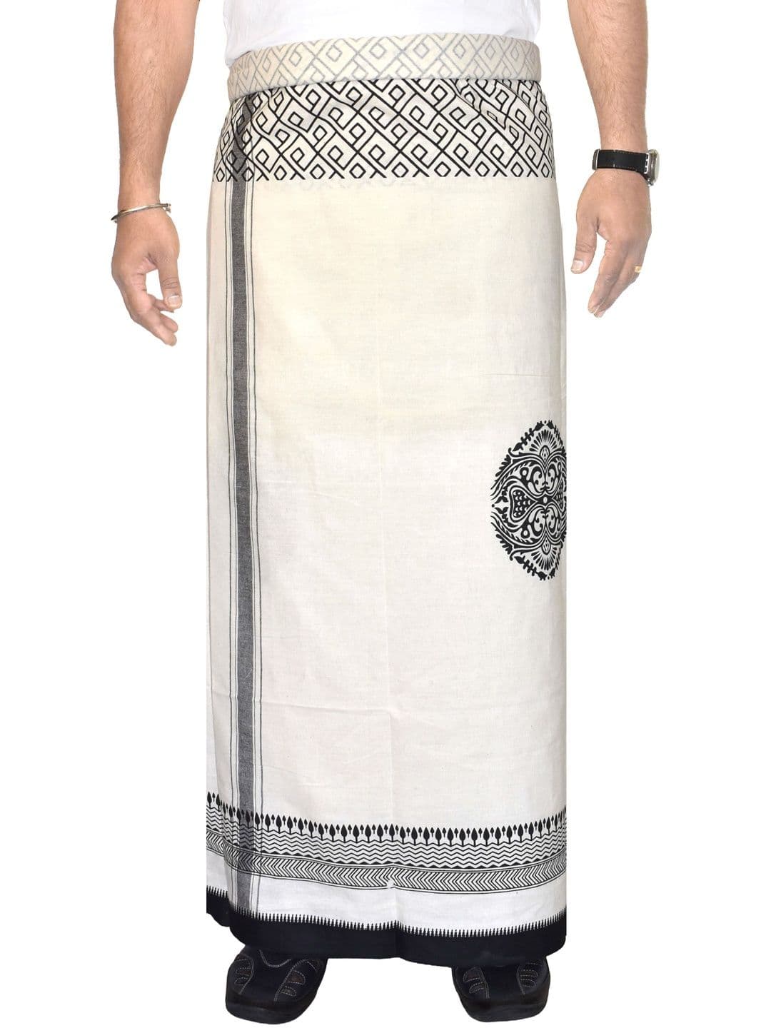 TUNI MANI Men Printed Cotton Dhotis - view 1