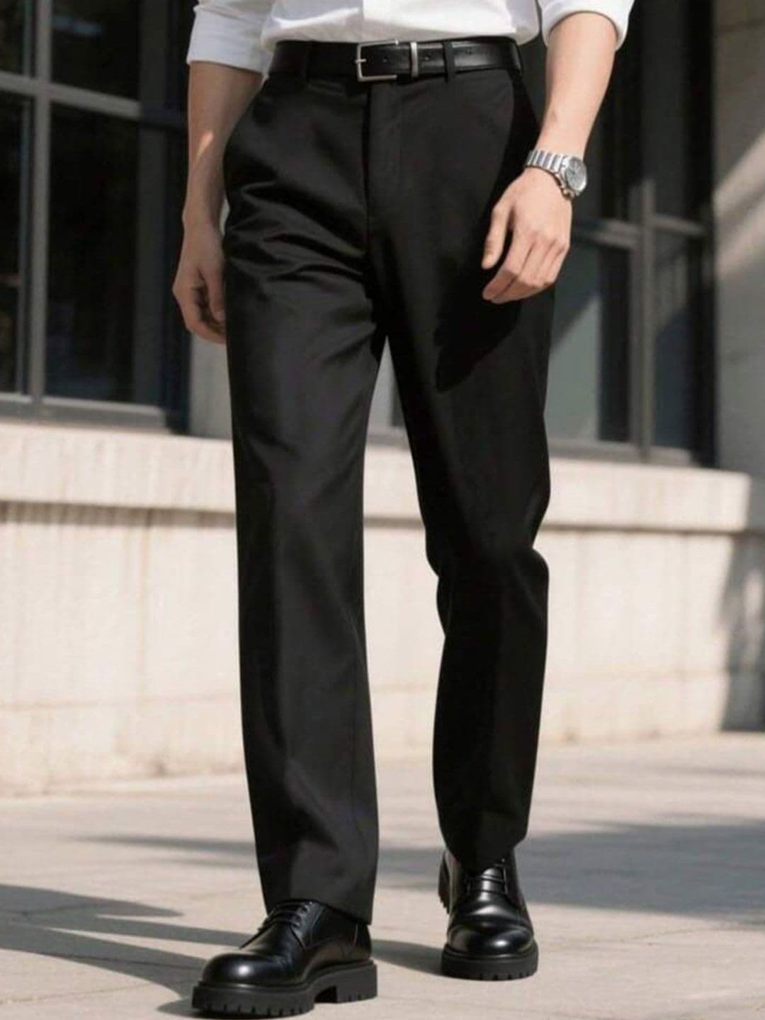 BROADSTAR Men Mid-Rise Flat-Front Formal Trousers - view 1