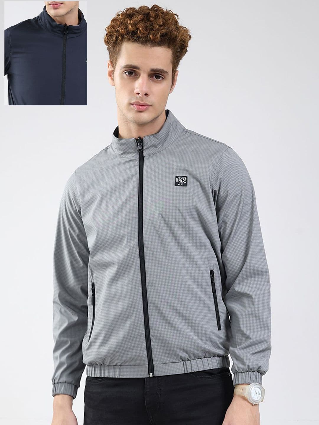 rock.it Men Solid Mock Collar Reversible Puffer Jacket - view 1