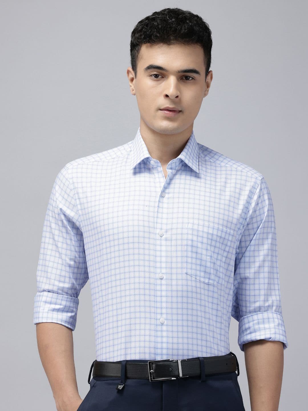 Arrow Slim Fit Checked Pure Cotton Formal Shirt - view 1