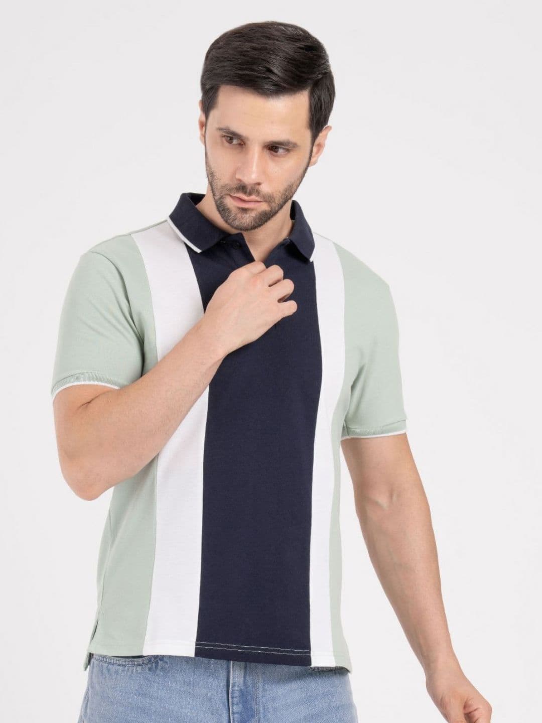 Red Tape Men Striped Polo Collar Regular Fit T-shirt - view 1