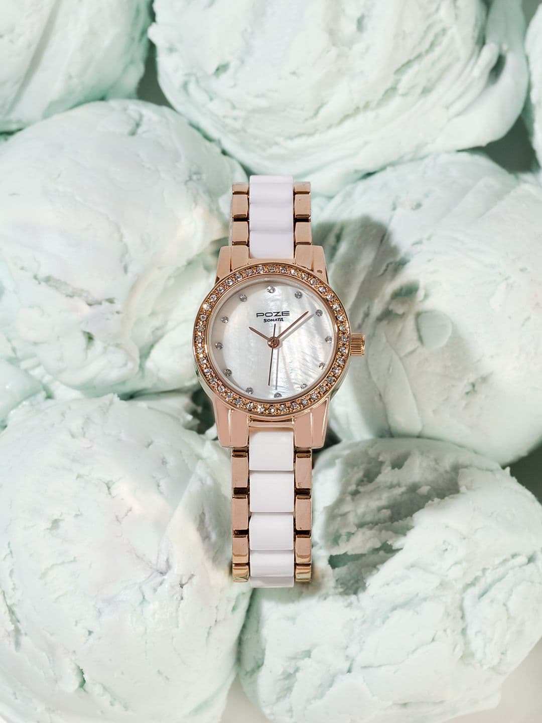 Sonata Poze Drop 6 Quartz Round Dial Women's Watch - SP80136KD01W - view 1