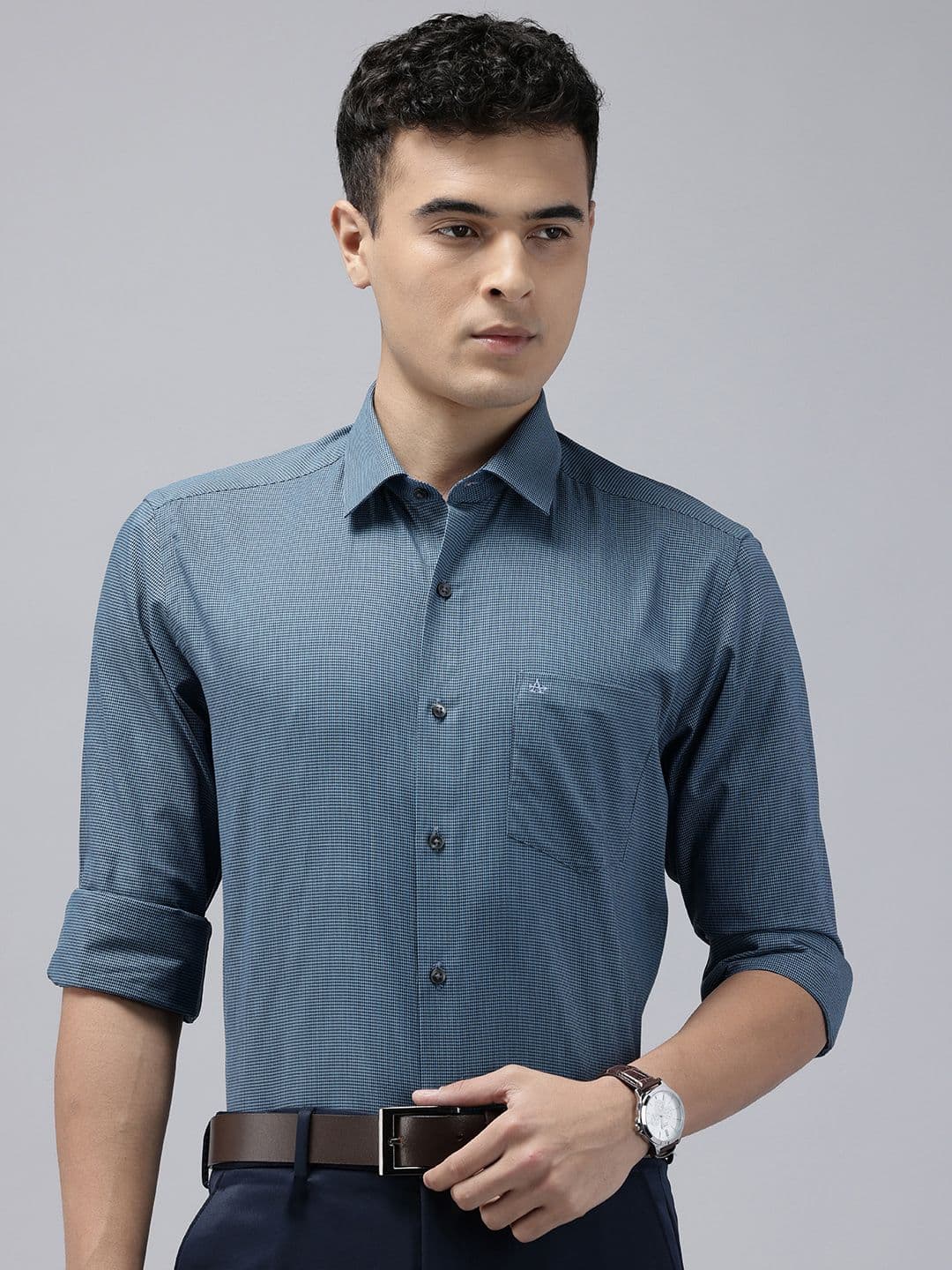Arrow Manhattan Slim Fit Micro Ditsy Printed Pure Cotton Formal Shirt - view 1