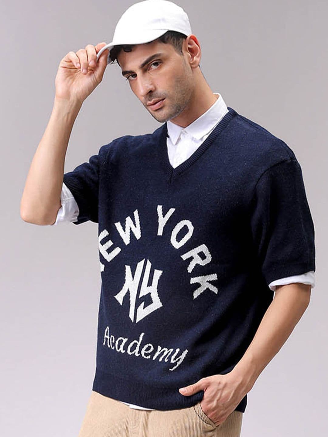 The Indian Garage Co Typography Printed V-Neck Pullover - view 1