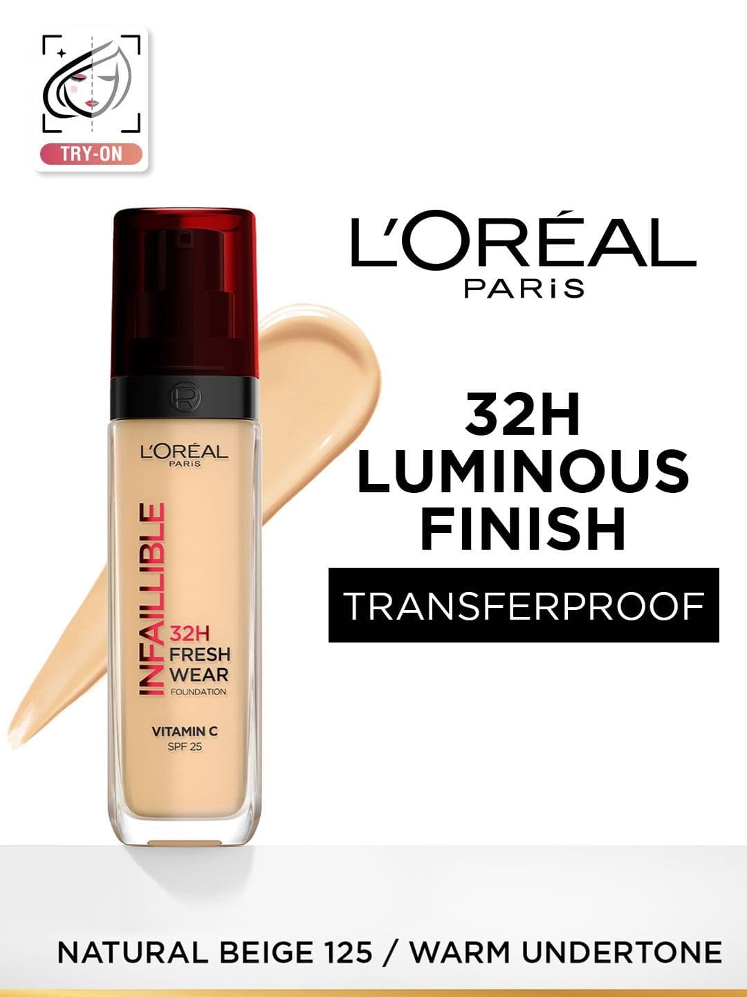 LOreal Paris Infallible 32H Fresh Wear Foundation 30ml - Natural Beige 125 - view 1