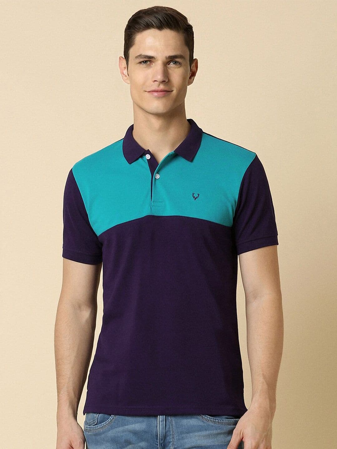 Allen Solly Short Sleeves Polo Collar Pure Cotton T-shirt - view 1