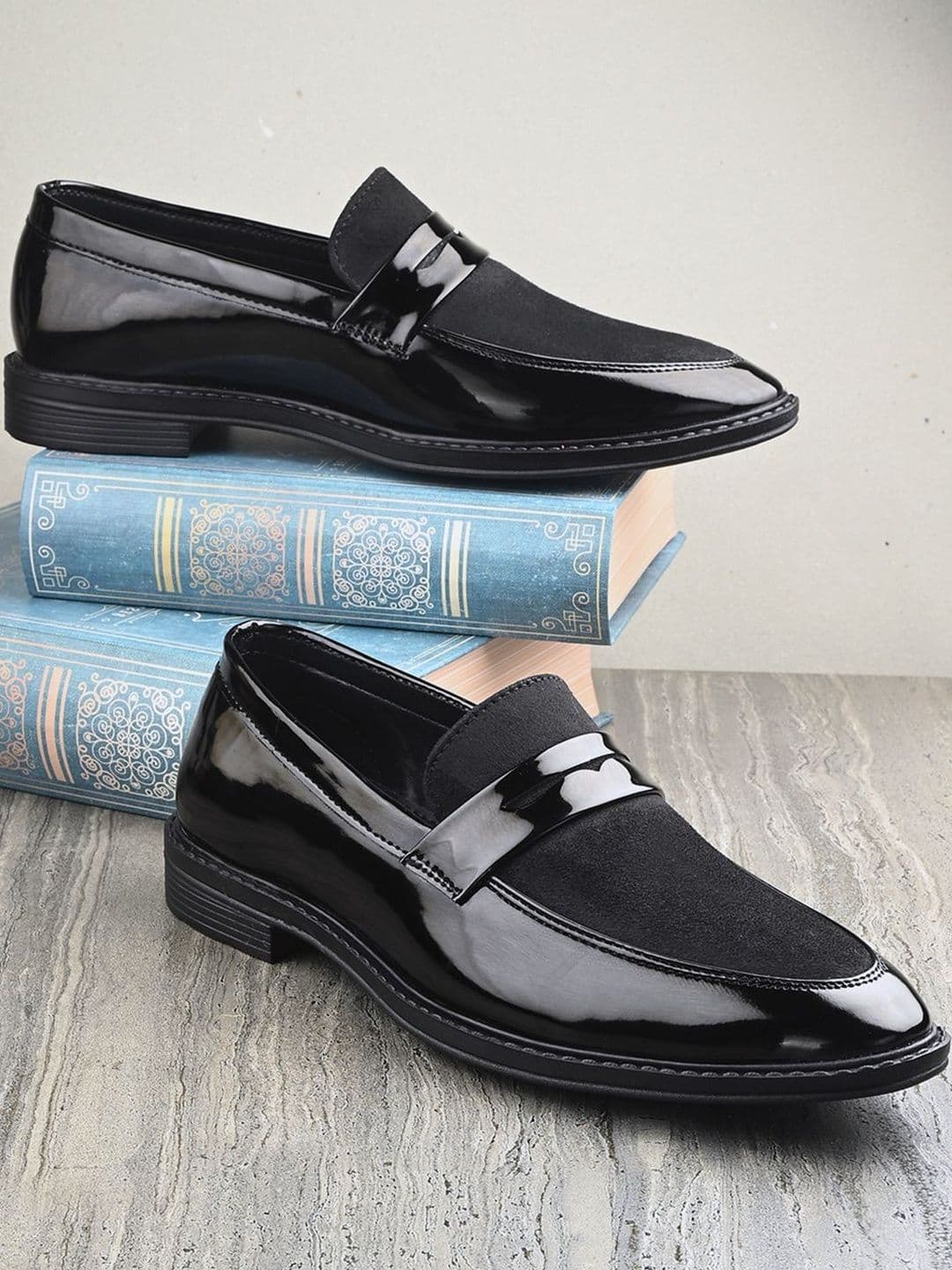 HERE&NOW Men Black Slip-On Loafers Formal Shoes - view 1