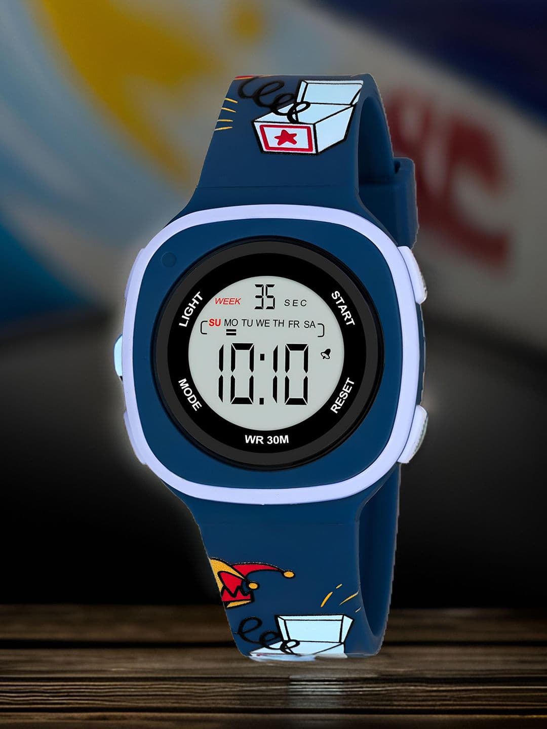 EWWE Unisex Kids Printed Dial & Straps Digital Multi Function Watch 2207 Square-DarkBlue - view 1