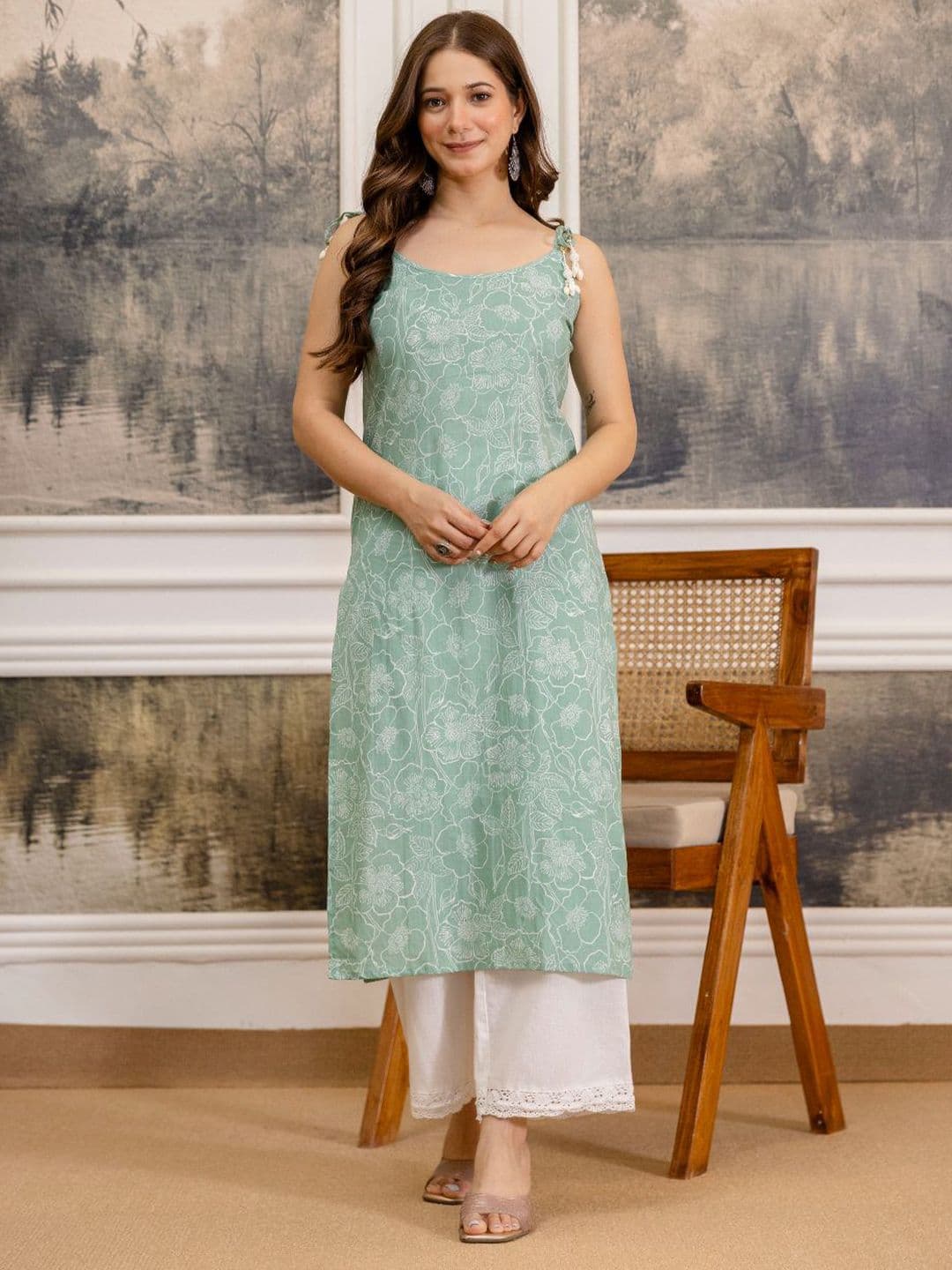 Anouk Rustic Women Floral Printed Daily Cotton Straight Kurta - view 1