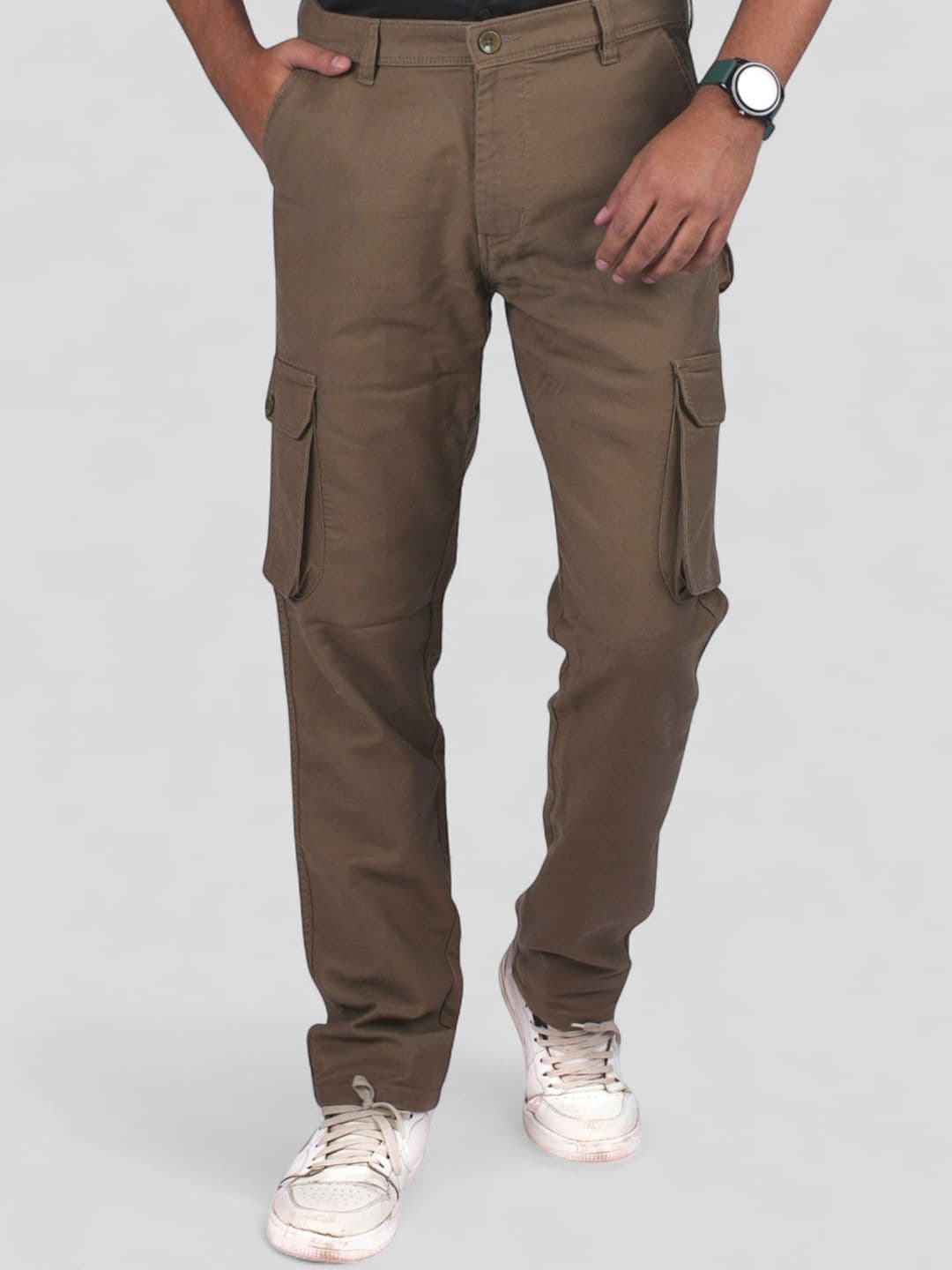 Plounge Men Jean Regular Fit Mid-Rise Stretchable Cargo Jeans - view 1