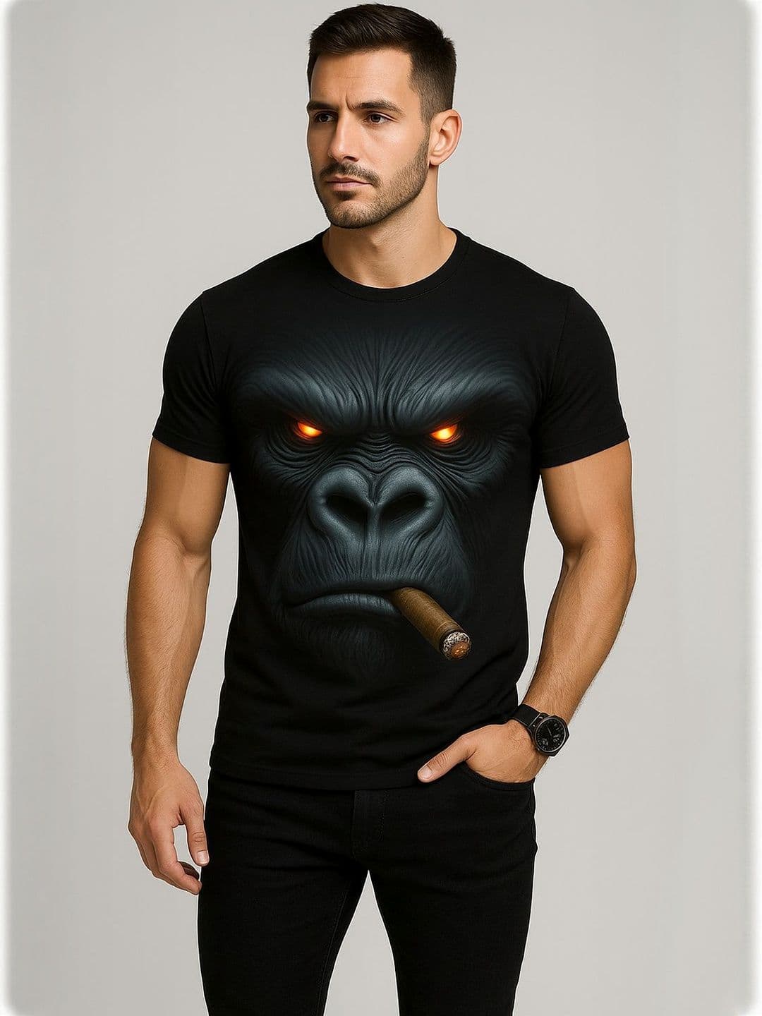 UD FABRIC Animal Graphic Printed Round Neck Regular Fit T-Shirt - view 1