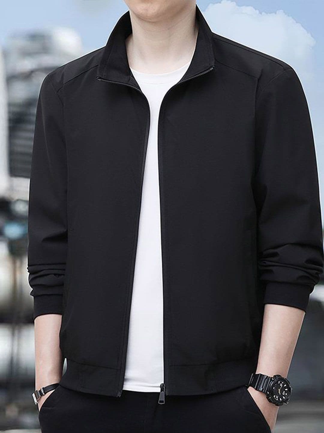 StyleCast x Revolte Men Mock Collar Outdoor Tailored Jacket - view 1