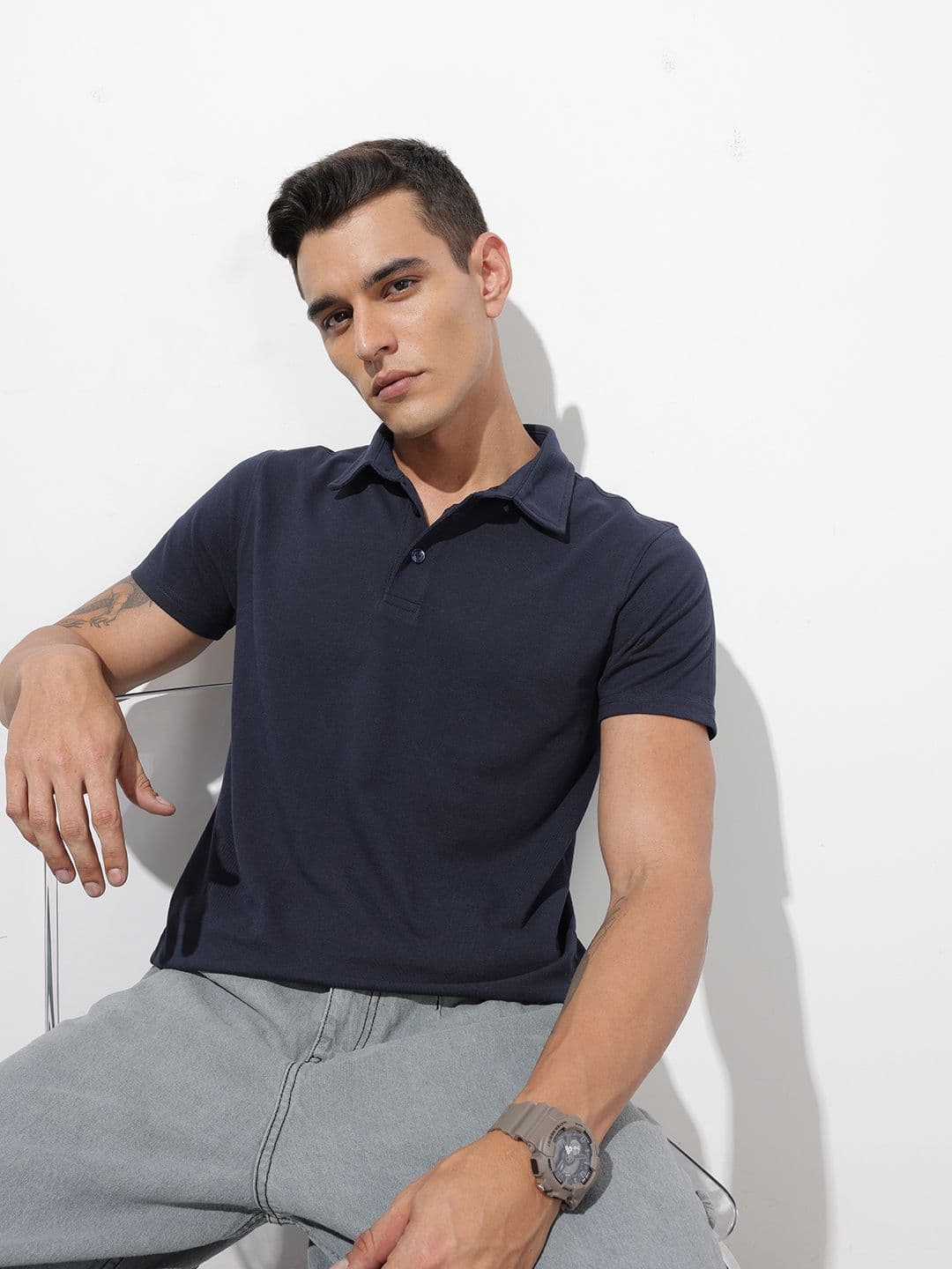 The Roadster Life Co. Polo Collar Pure Cotton T-shirt - view 1