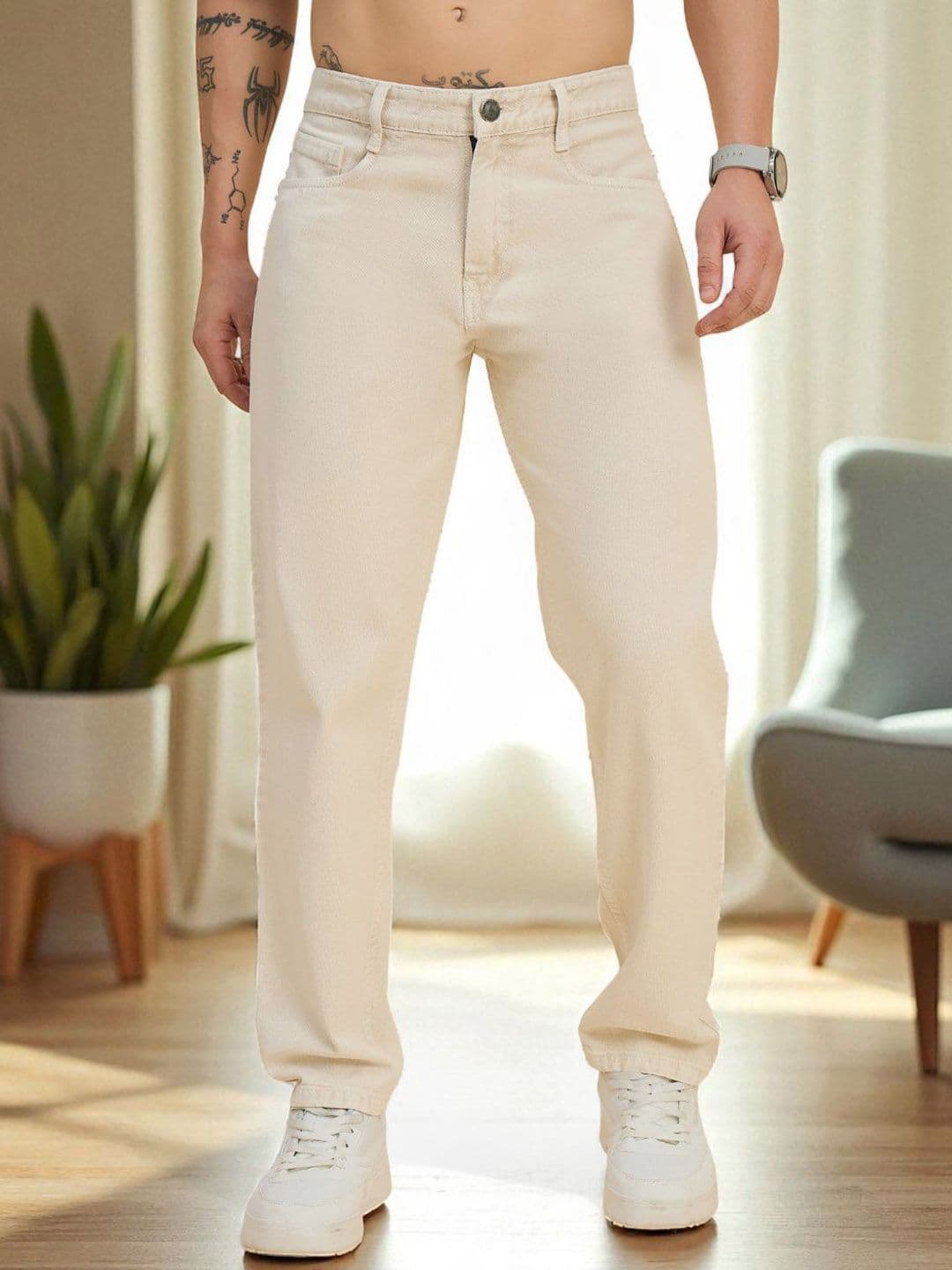 STUDIO NEXX Men Cotton Straight Fit Mid-Rise Jeans - view 1
