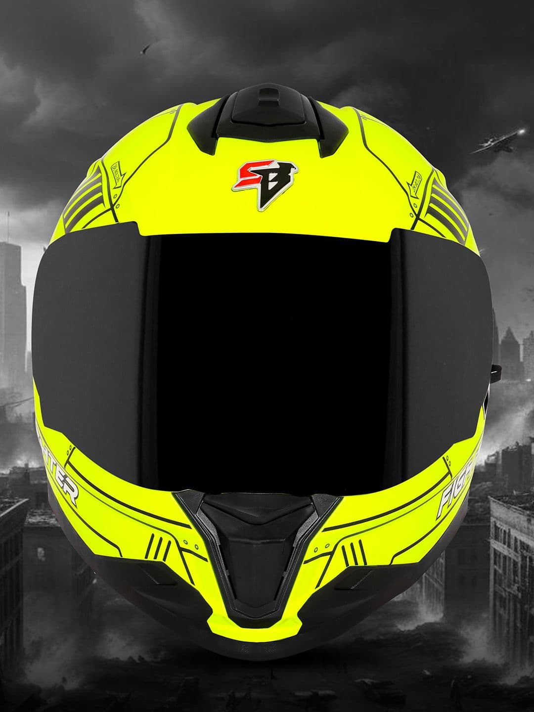 Steelbird Graphic Printed SBH 57 Fighter Steel Helmet - view 1