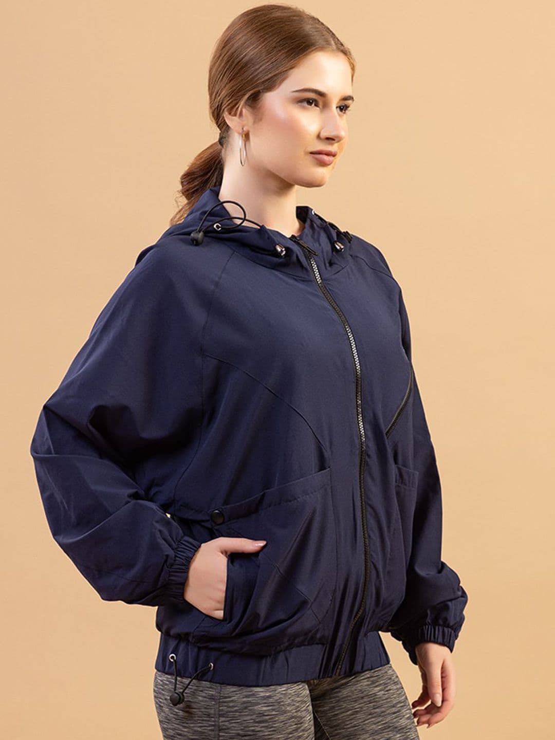 Mast & Harbour Women Hooded Solid Windcheater Tailored Jacket - view 1