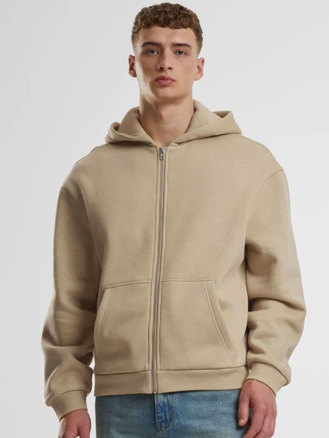 Besick Men Hooded Solid Cotton Lightweight Bomber Jacket - view 1