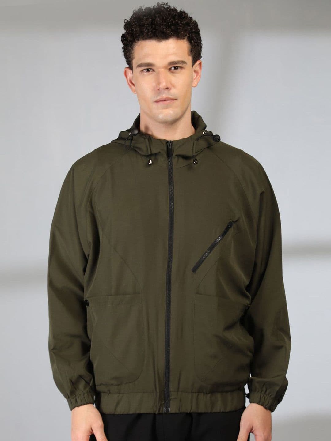 Mast & Harbour Men Hooded Solid Windcheater Tailored Jacket - view 1