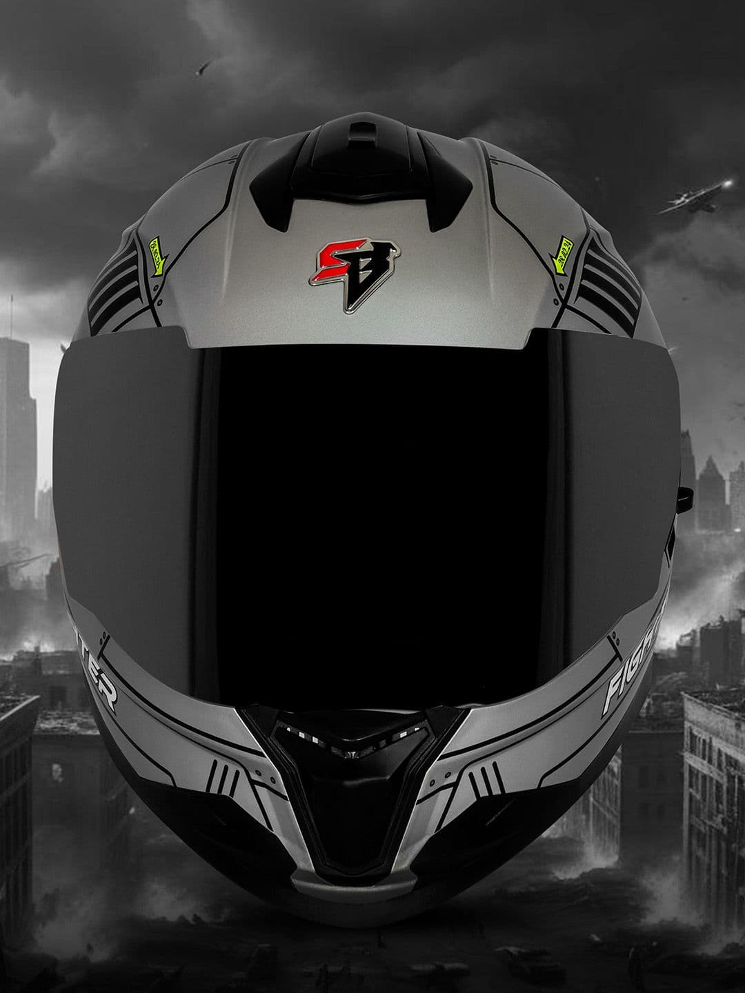 Steelbird Graphic Printed SBH 57 Fighter Steel Helmet - view 1