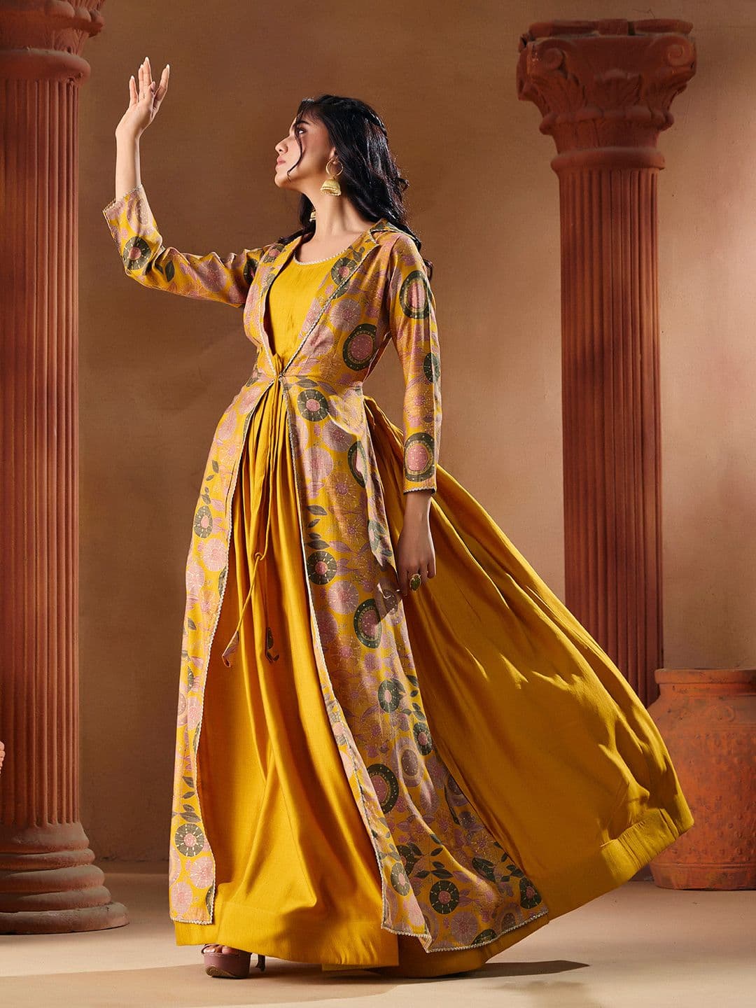 MADHURAM Printed Indo Western Gown Ethnic Dress - view 1