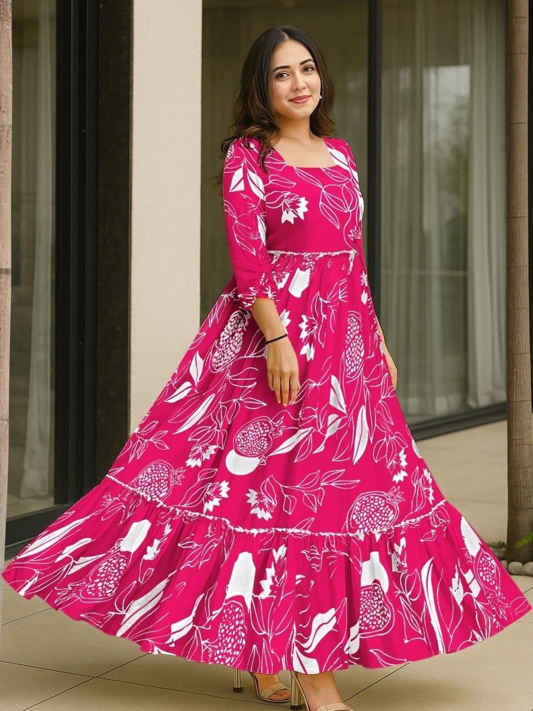 GADHESARIYA Women Cotton Printed A-Line Dresses - view 1