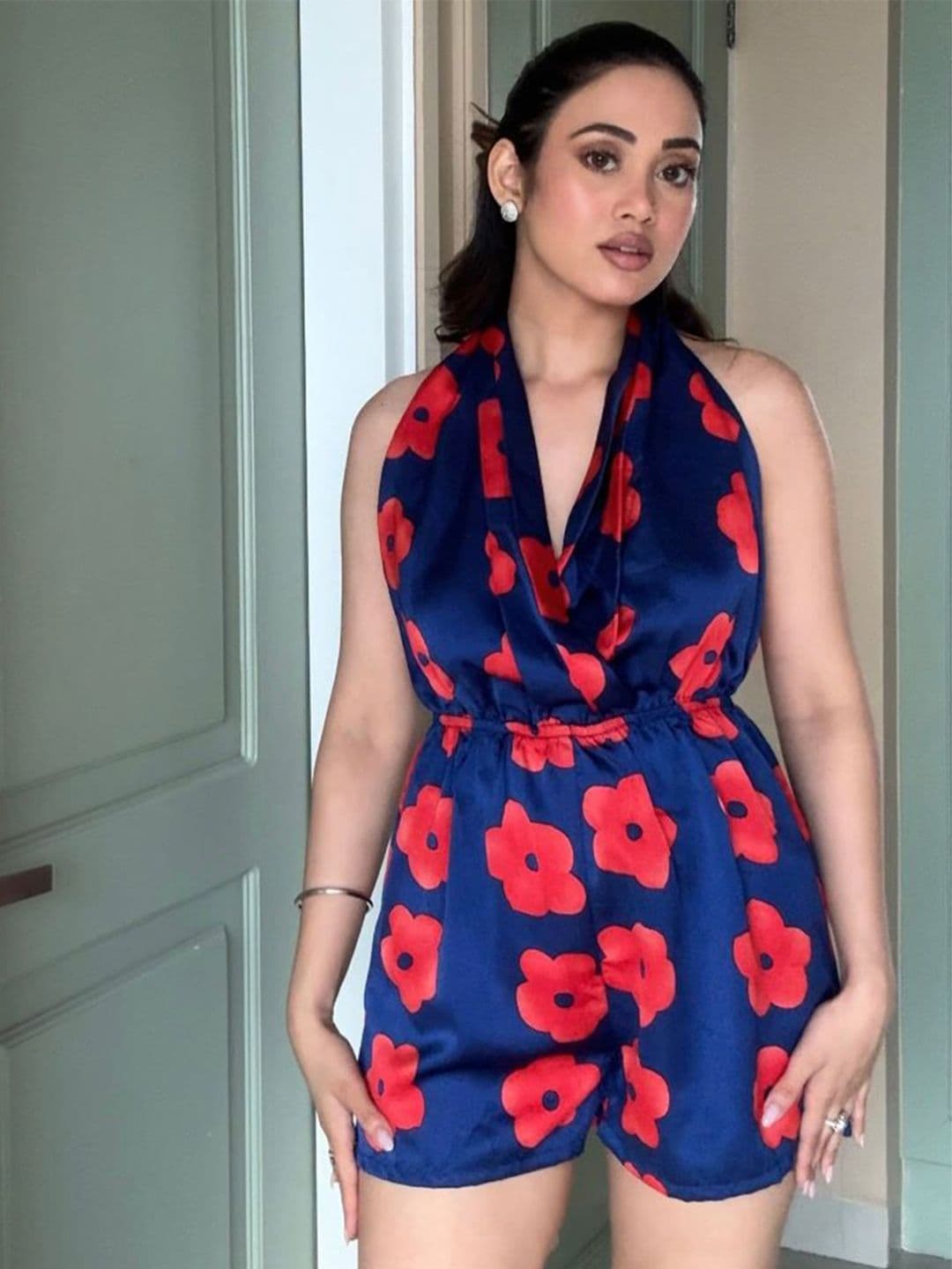 House of Sal Women Satin Printed Playsuit - view 1