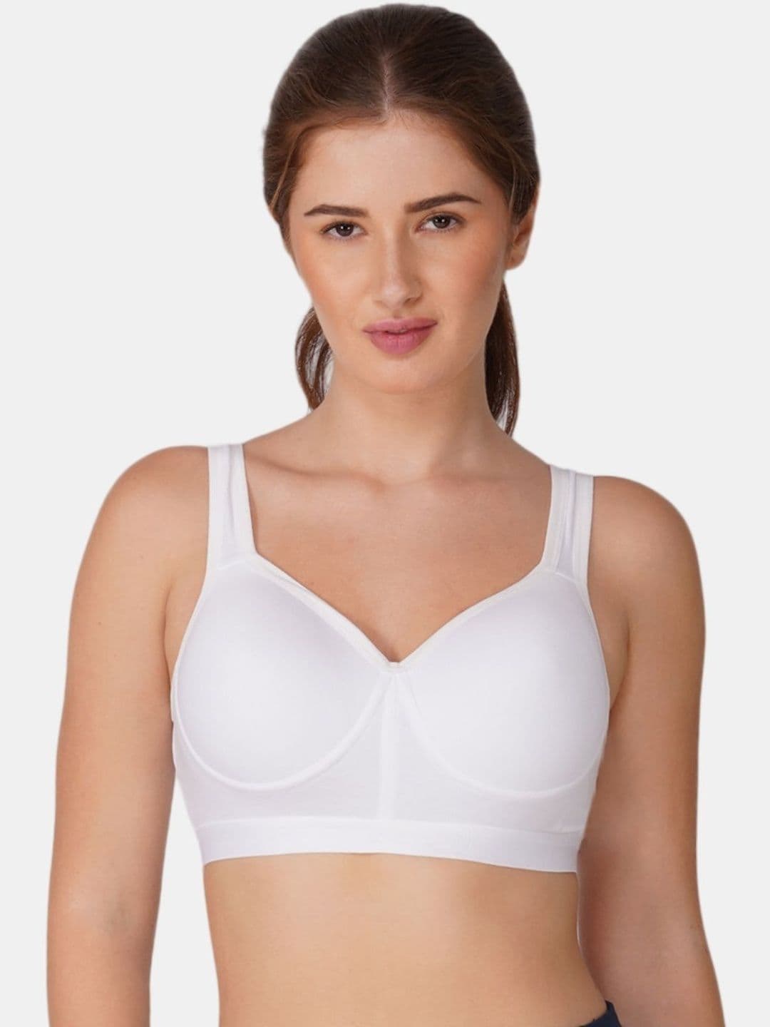 BEWILD Women White Full Coverage Heavily Padded Racerback Cotton Bra - view 1