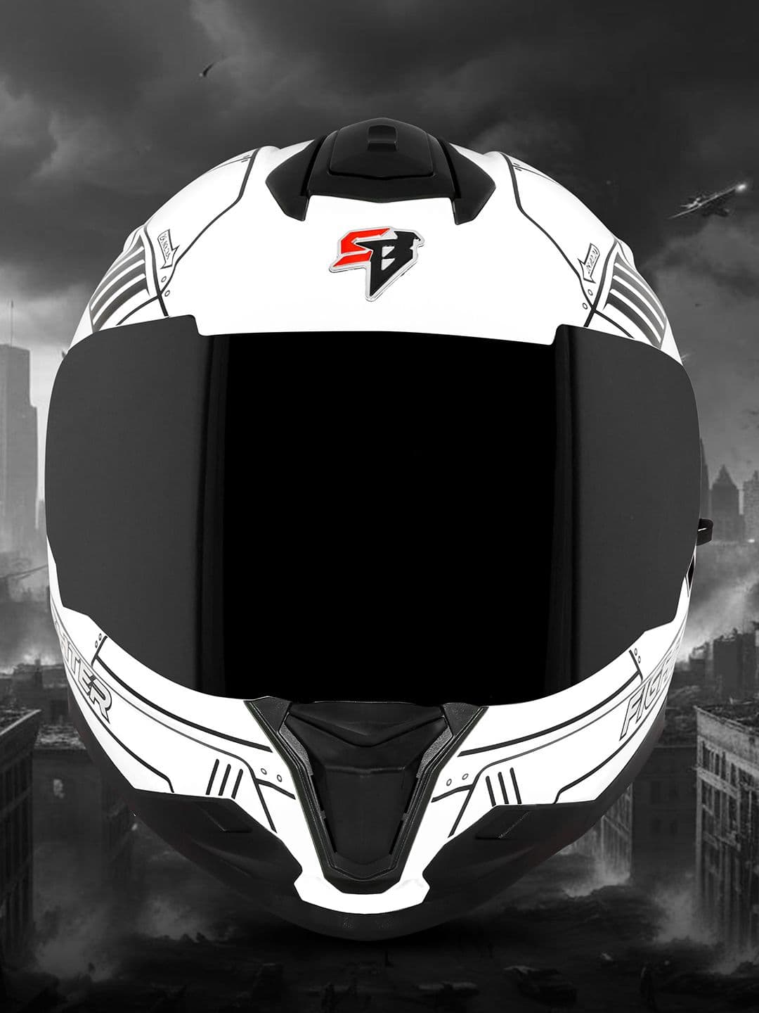 Steelbird Graphic Printed SBH 57 Fighter Steel Helmet - view 1