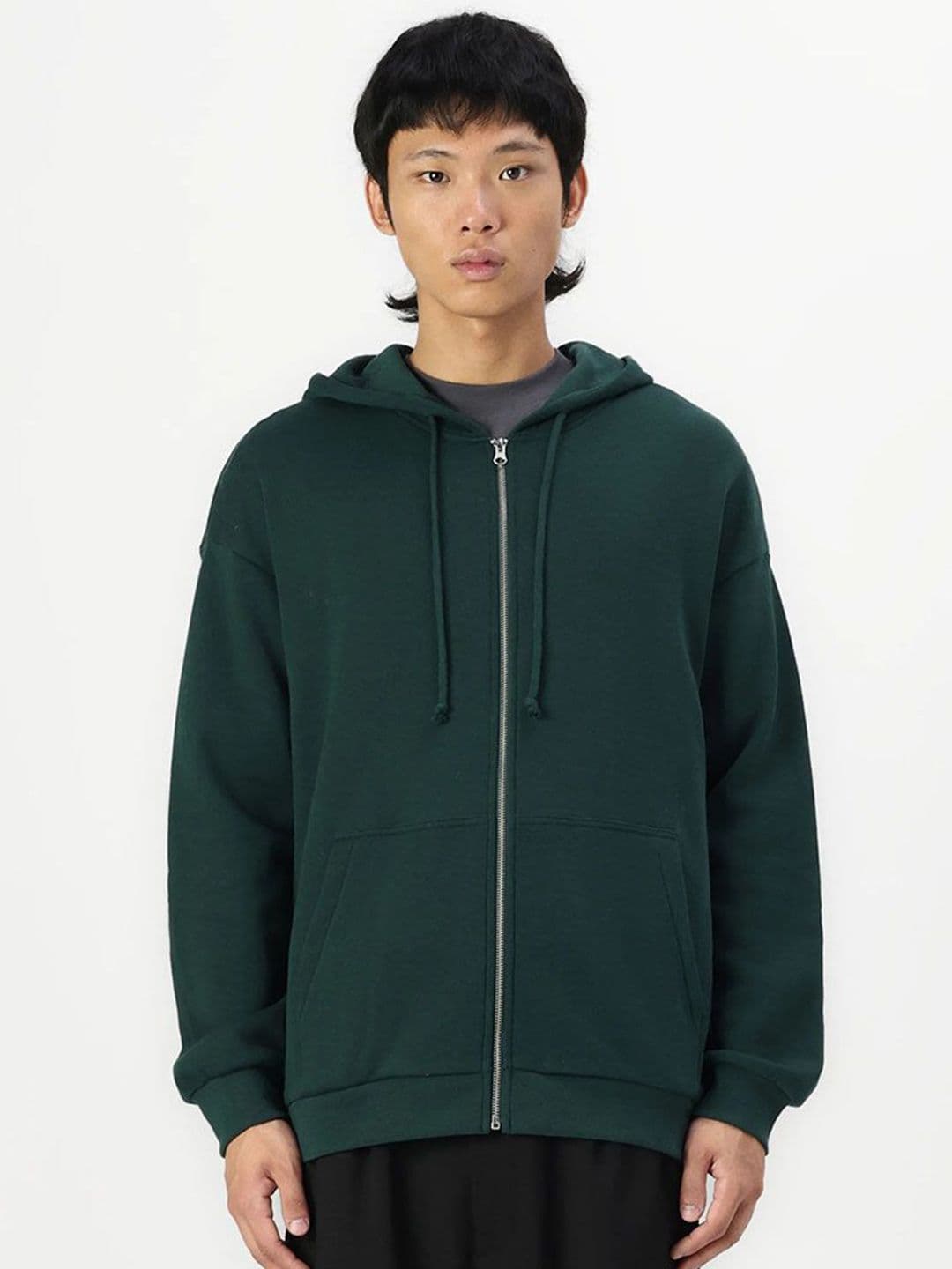 Besick Men Hooded Solid Cotton Lightweight Bomber Jacket - view 1