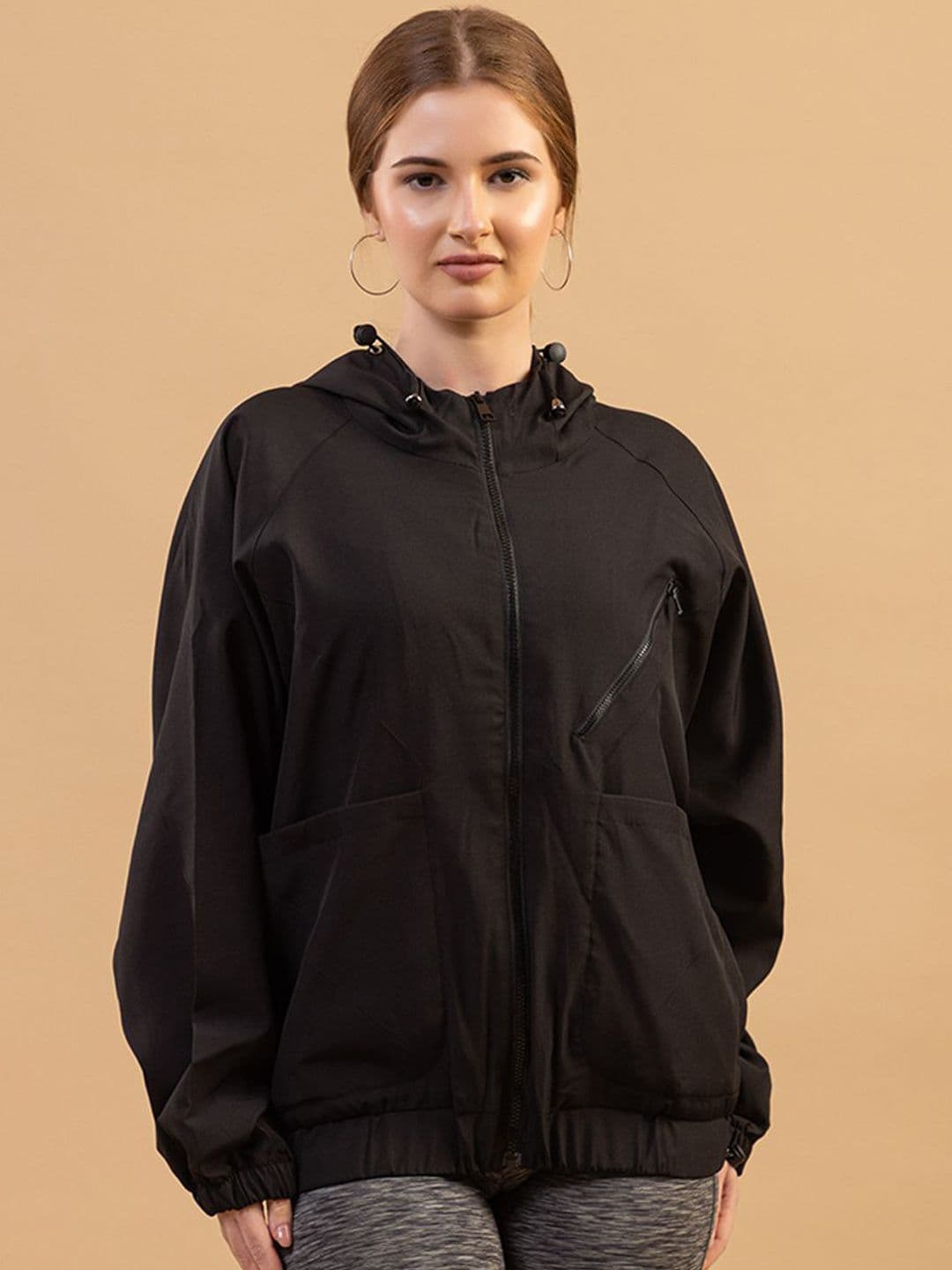 Mast & Harbour Women Hooded Solid Windcheater Tailored Jacket - view 1