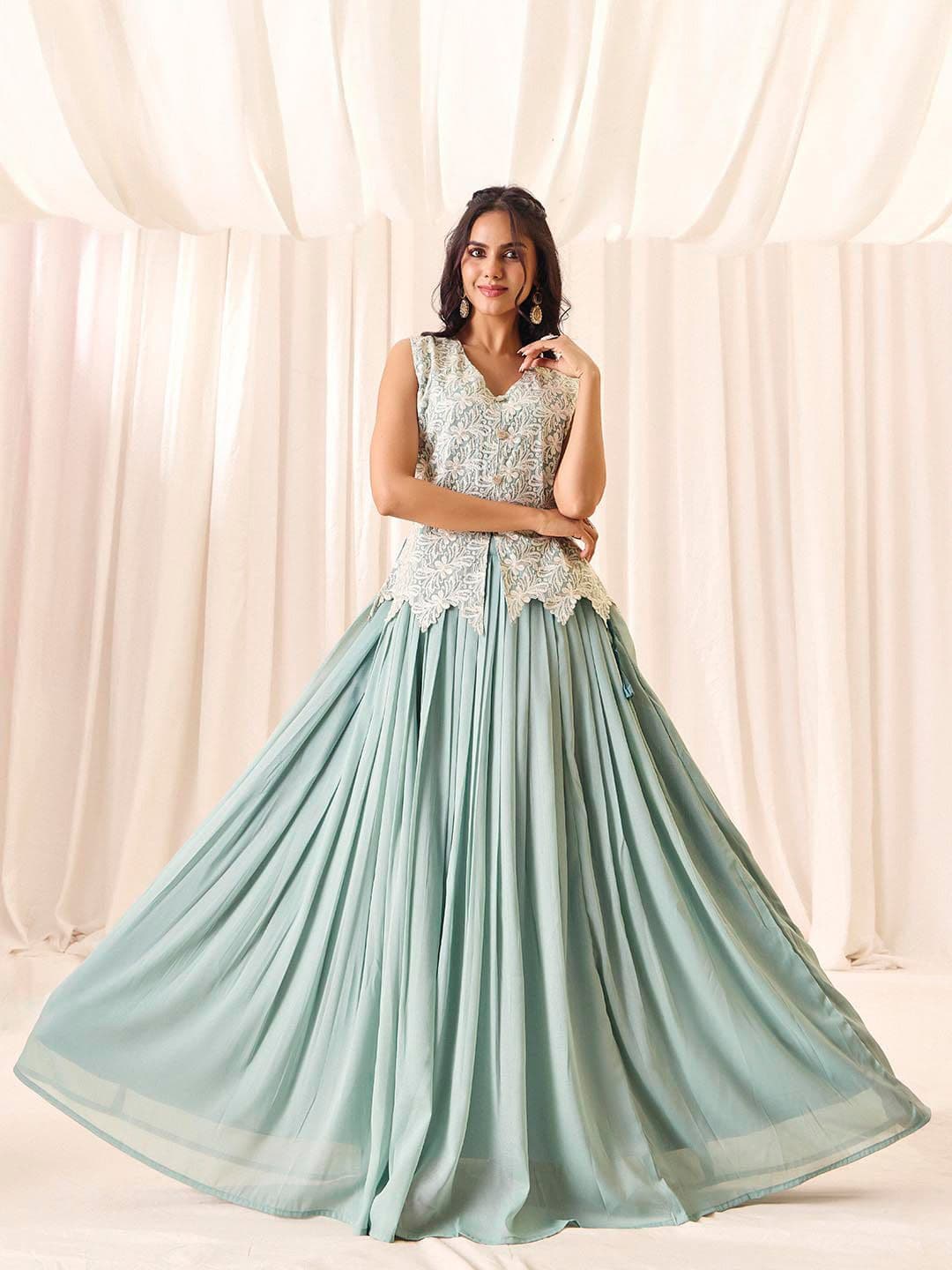 MADHURAM Floral Embroidered Choli With Skirt - view 1