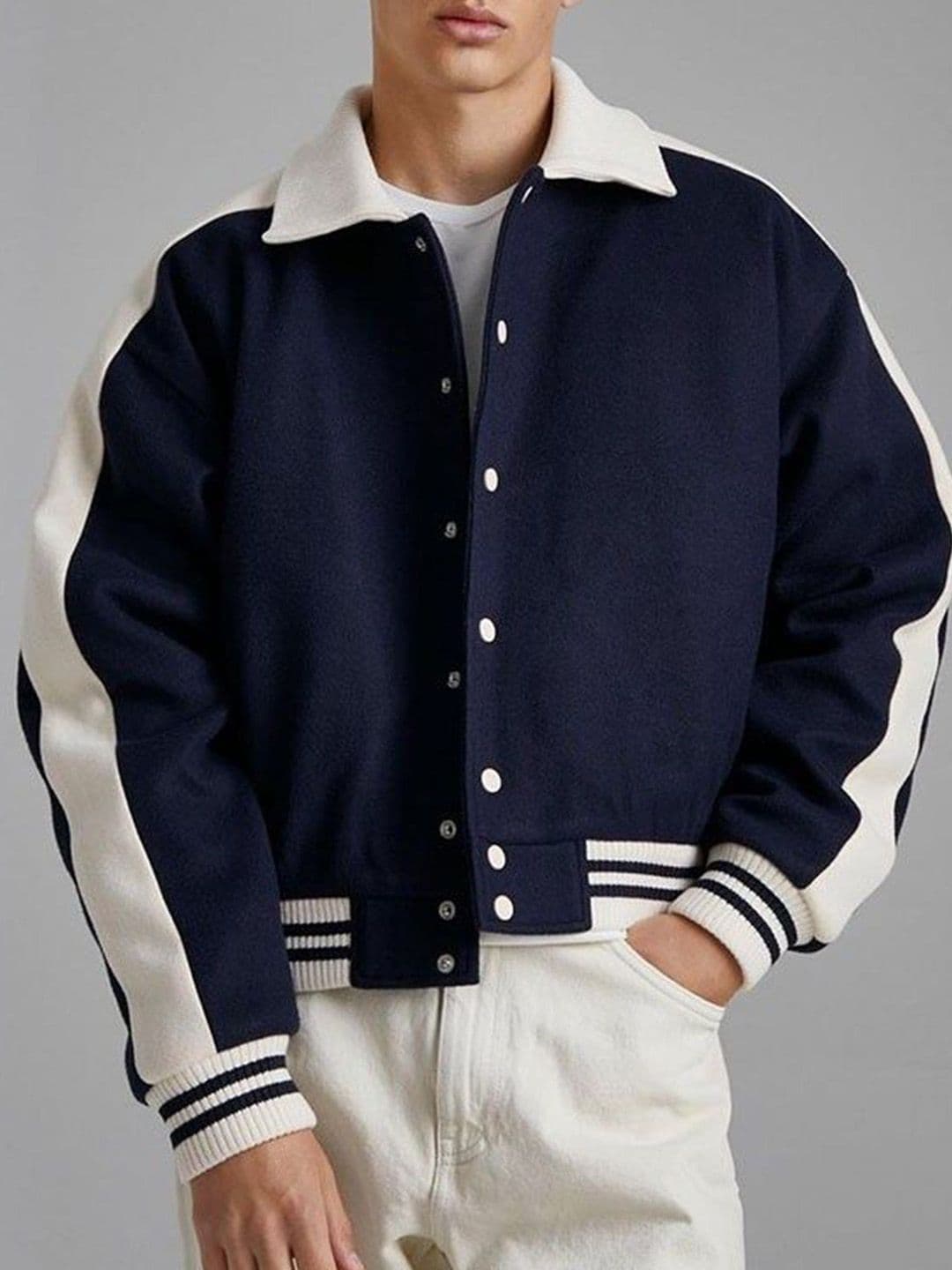 Mast & Harbour Men Spread Collar Colourblocked Bomber Jacket - view 1