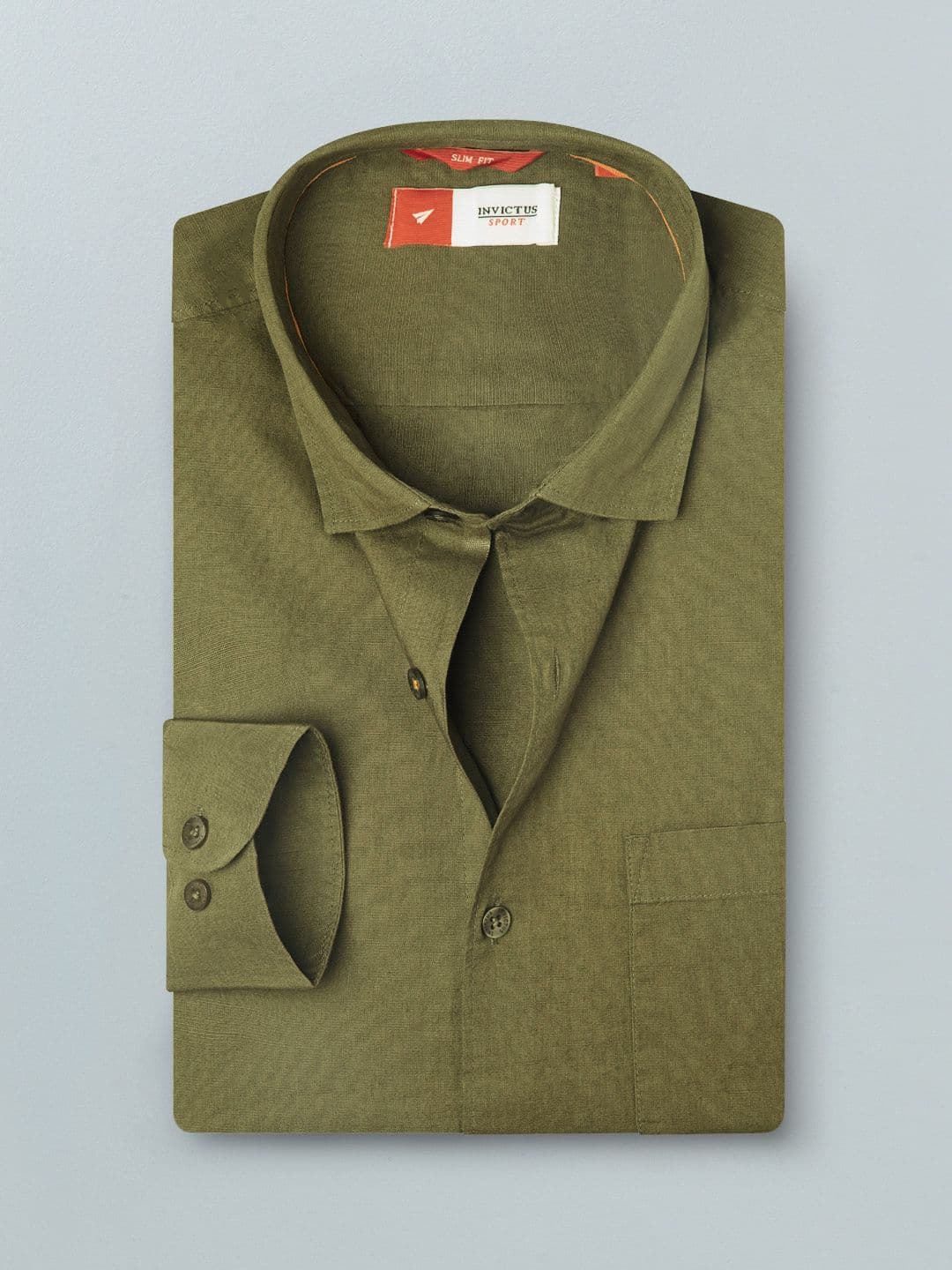 INVICTUS Men Olive Green Slim Fit Casual Shirt - view 1