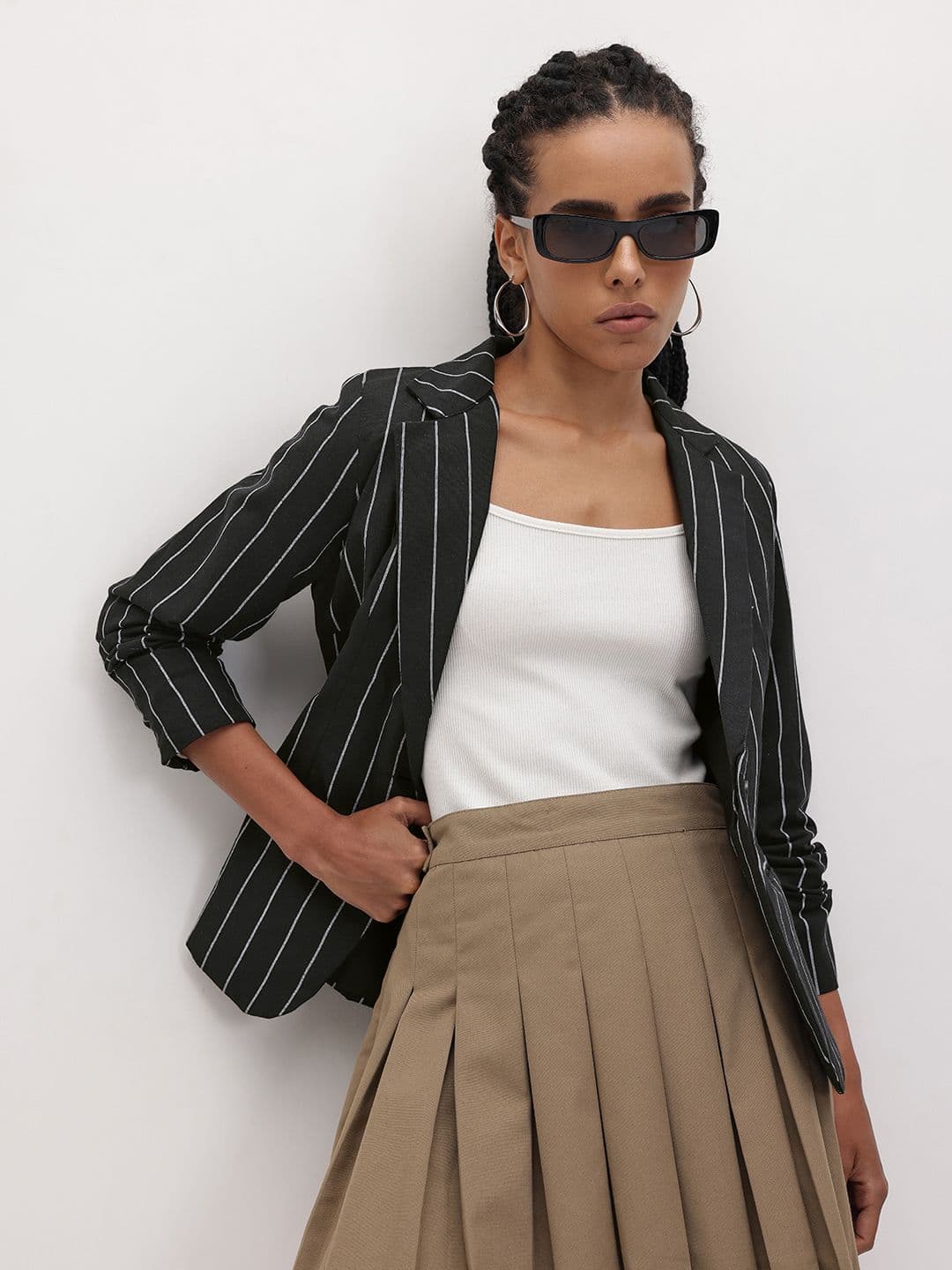R.Code by The Roadster Life Co. Striped Single-Breasted Blazer - view 1