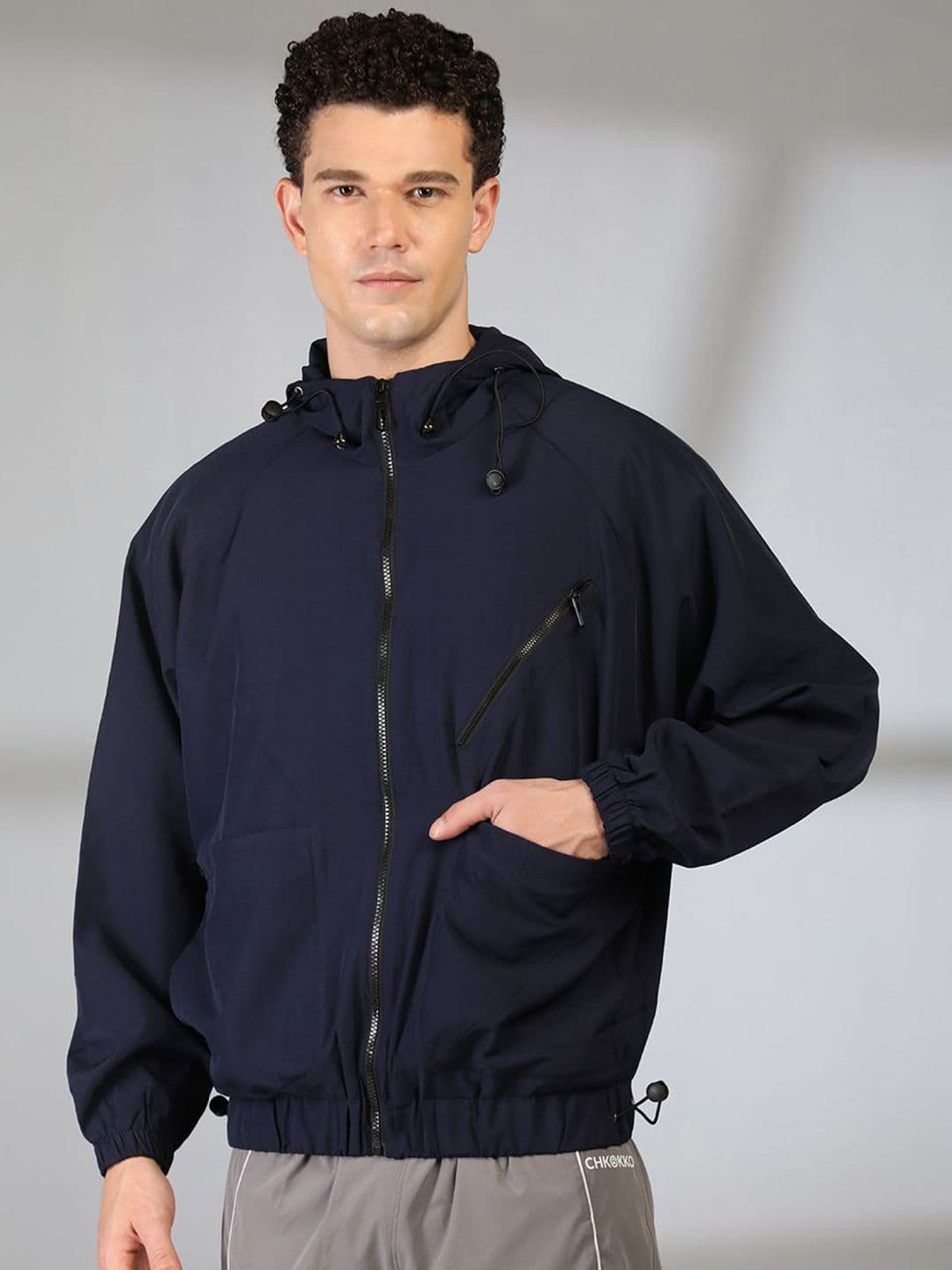 Mast & Harbour Men Hooded Solid Windcheater Tailored Jacket - view 1