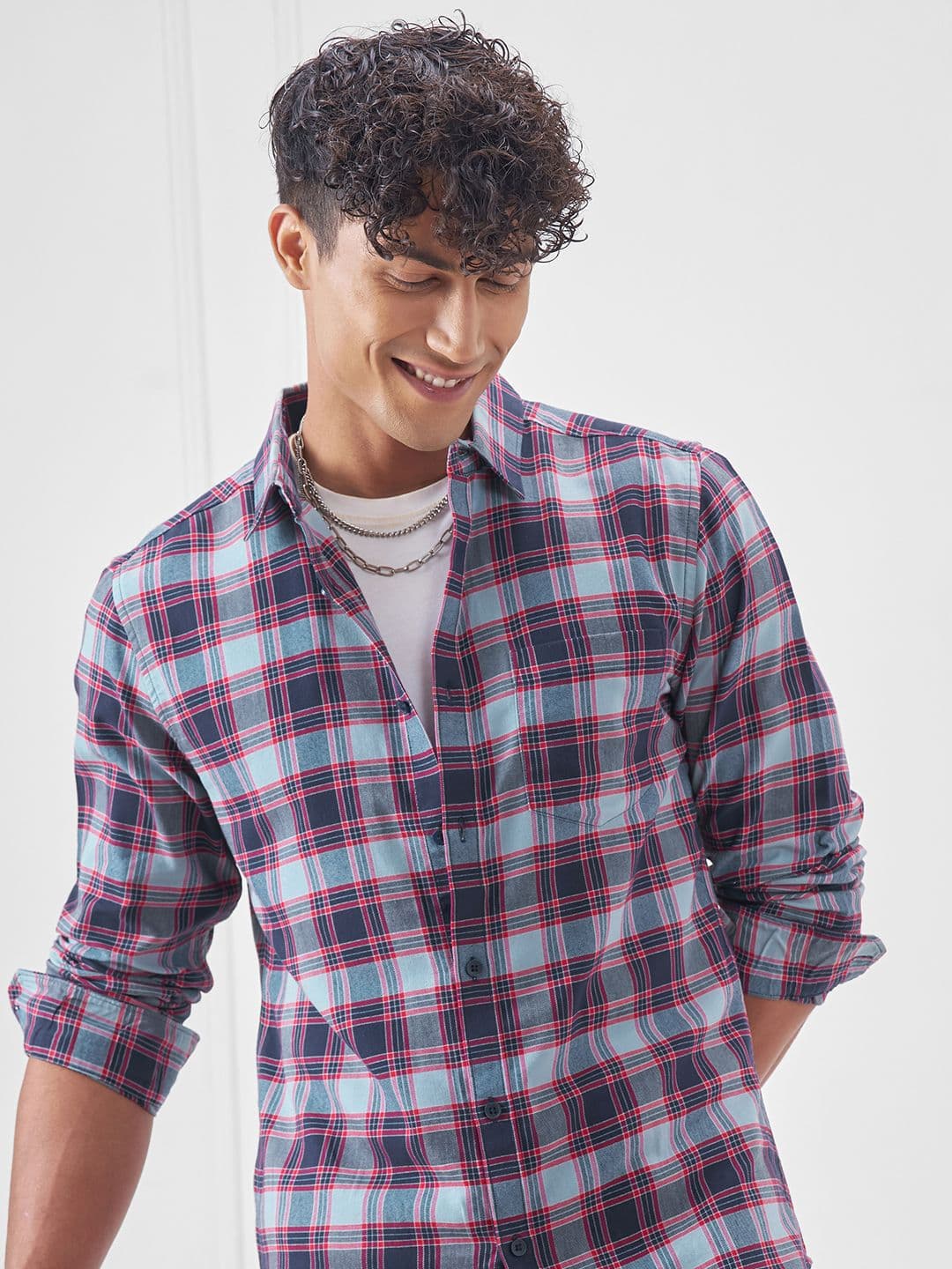HIGHLANDER Men Slim Fit Tartan Checks Checked Casual Shirt - view 1