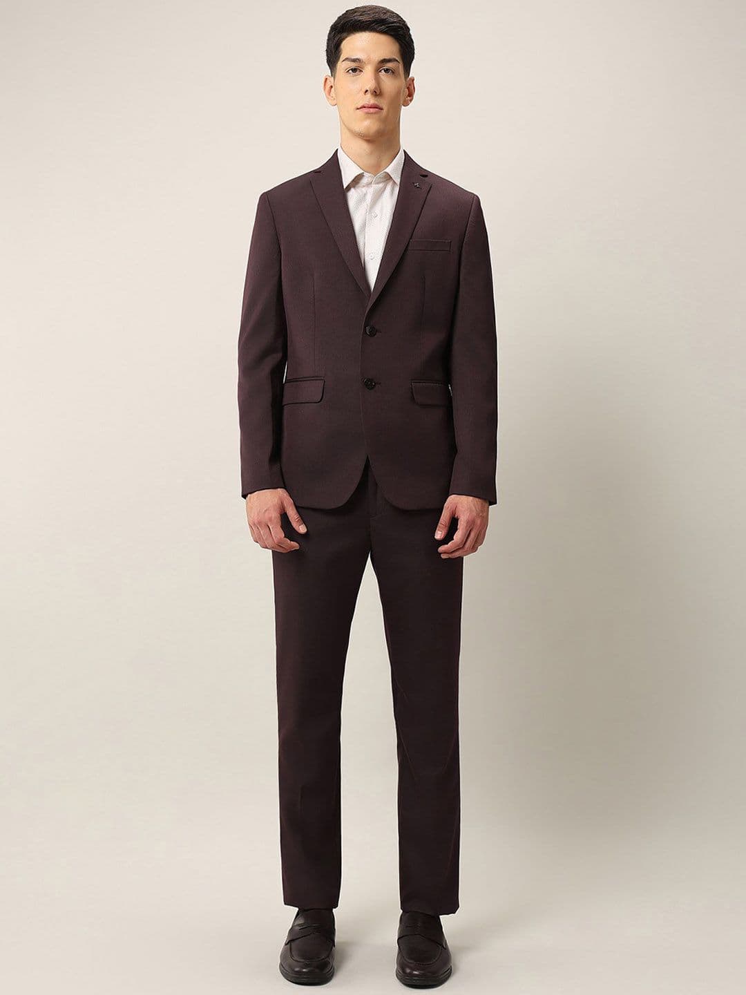 Arrow Men Textured Tailored-Fit Single-Breasted Two-Piece Formal Suit - view 1