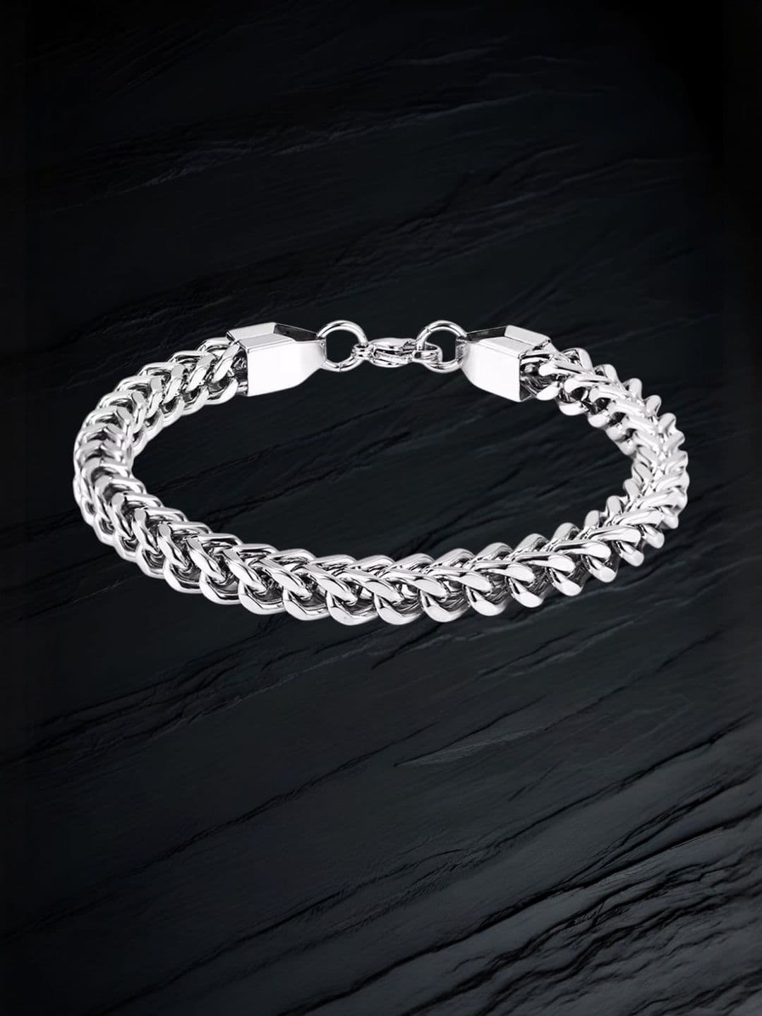 Arihant Shope Unisex Stainless Steel Silver Plated Link Bracelet - view 1