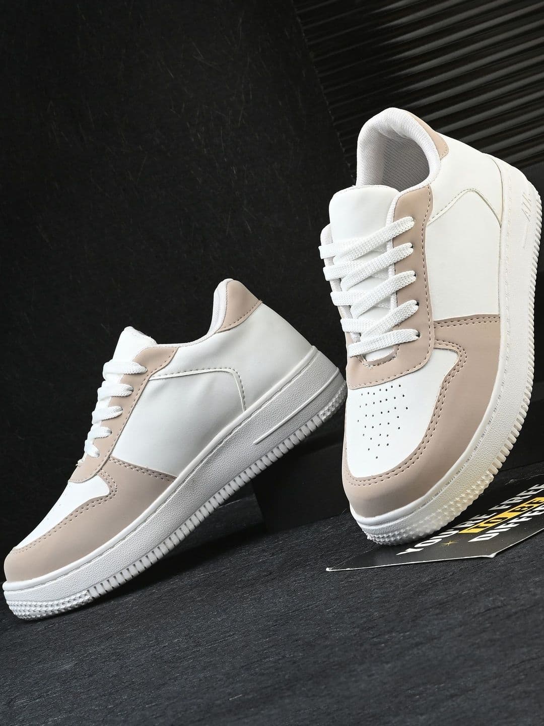 Roadster Women Peach Solid Lace-Ups Round Toe Synthetic Comfort Insole Casual Sneakers - view 1